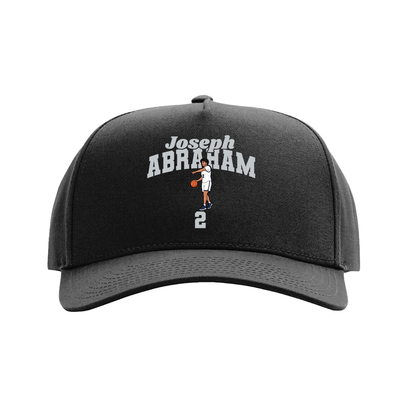 Full Fabric Five-Panel Champ Cap — Signature Arch in Black