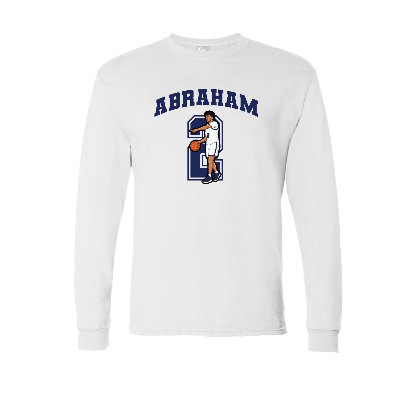 Long Sleeve Tee — Number in White