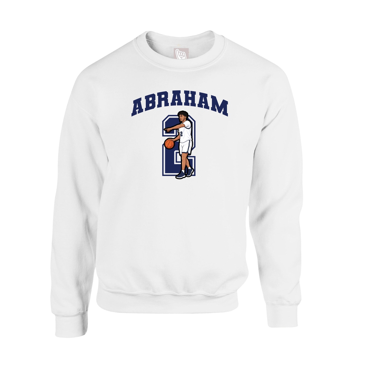Fleece Crew — Number in White