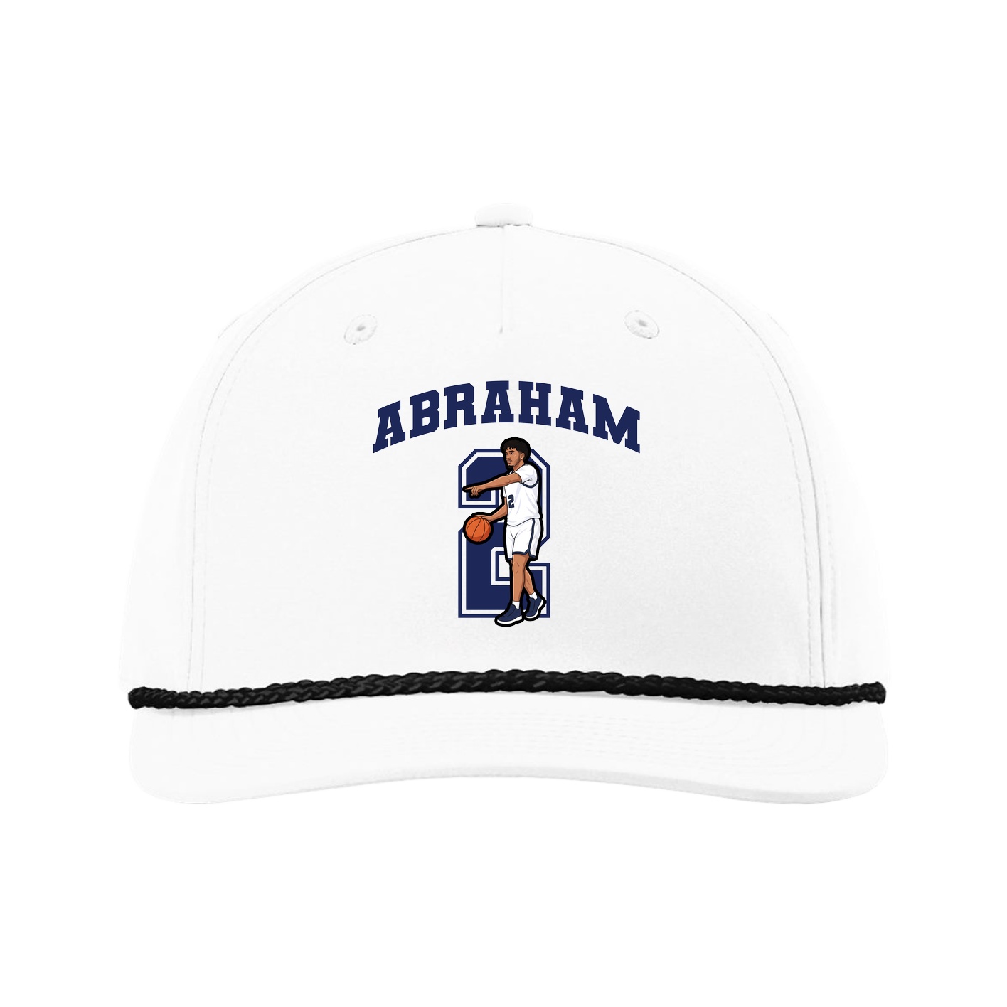 Five-Panel Classic Rope Cap — Number in White