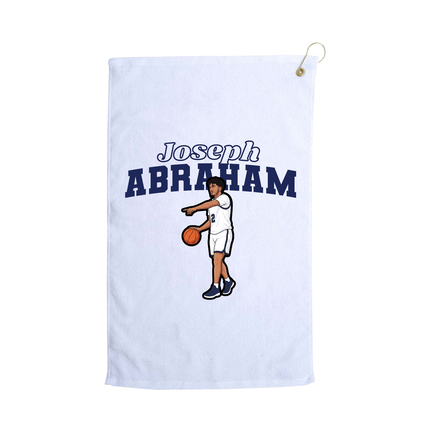 Golf Towel — Name Arch in White