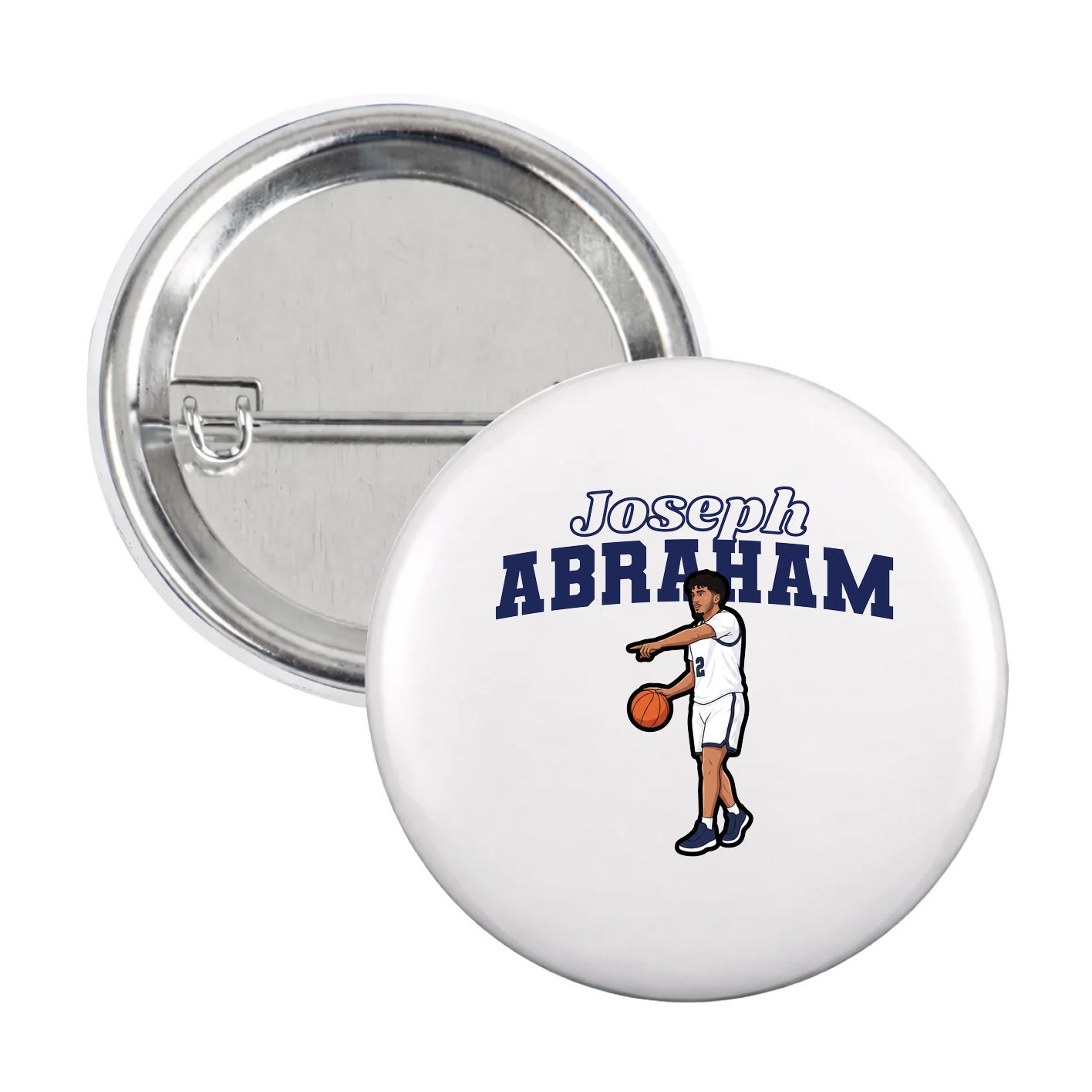 Game Day Button — Name Arch in White