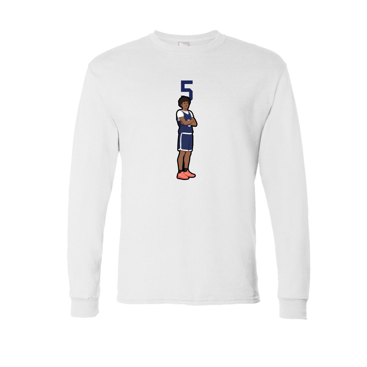 Long Sleeve Tee — Number Top in White