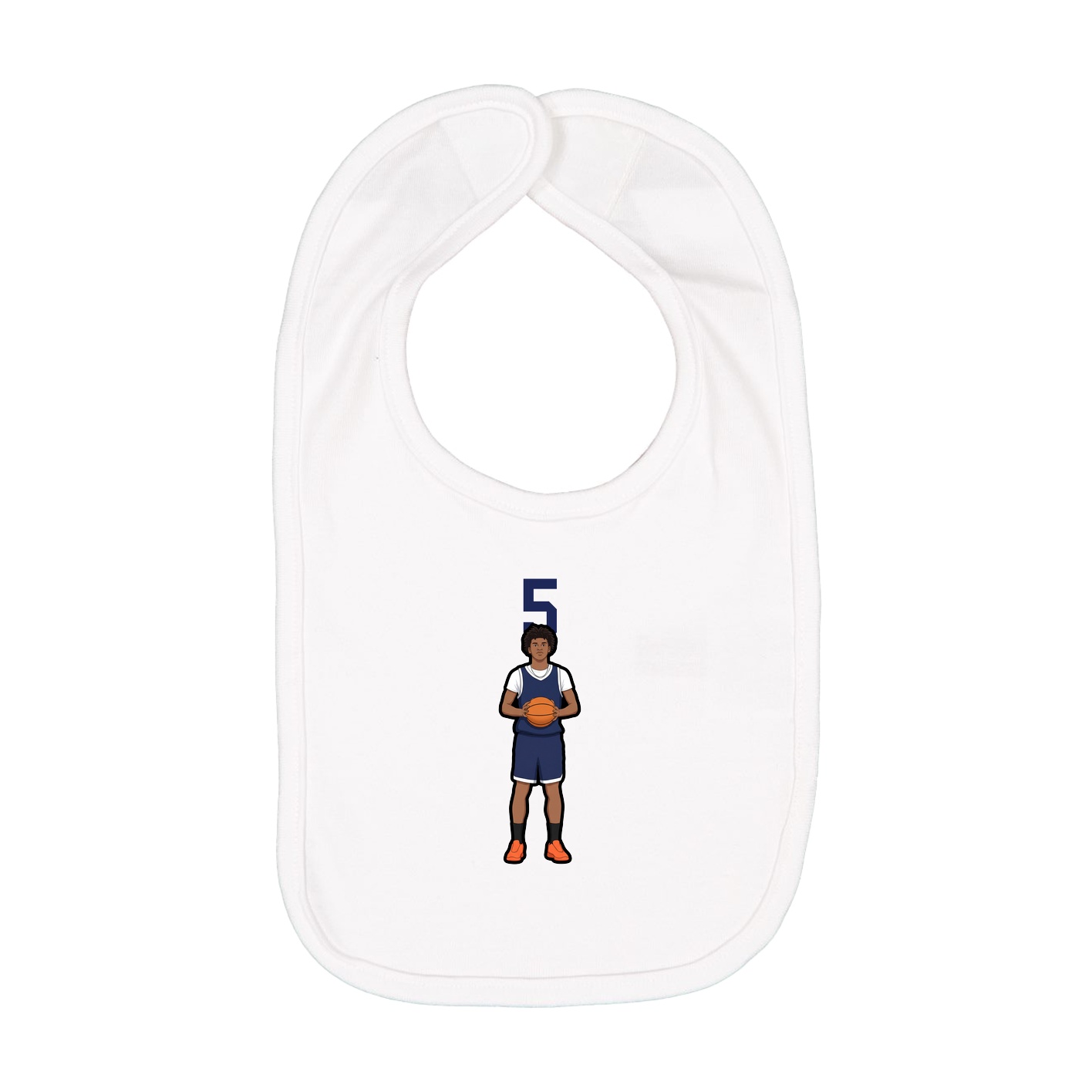 Infant Bib — Number Top in White