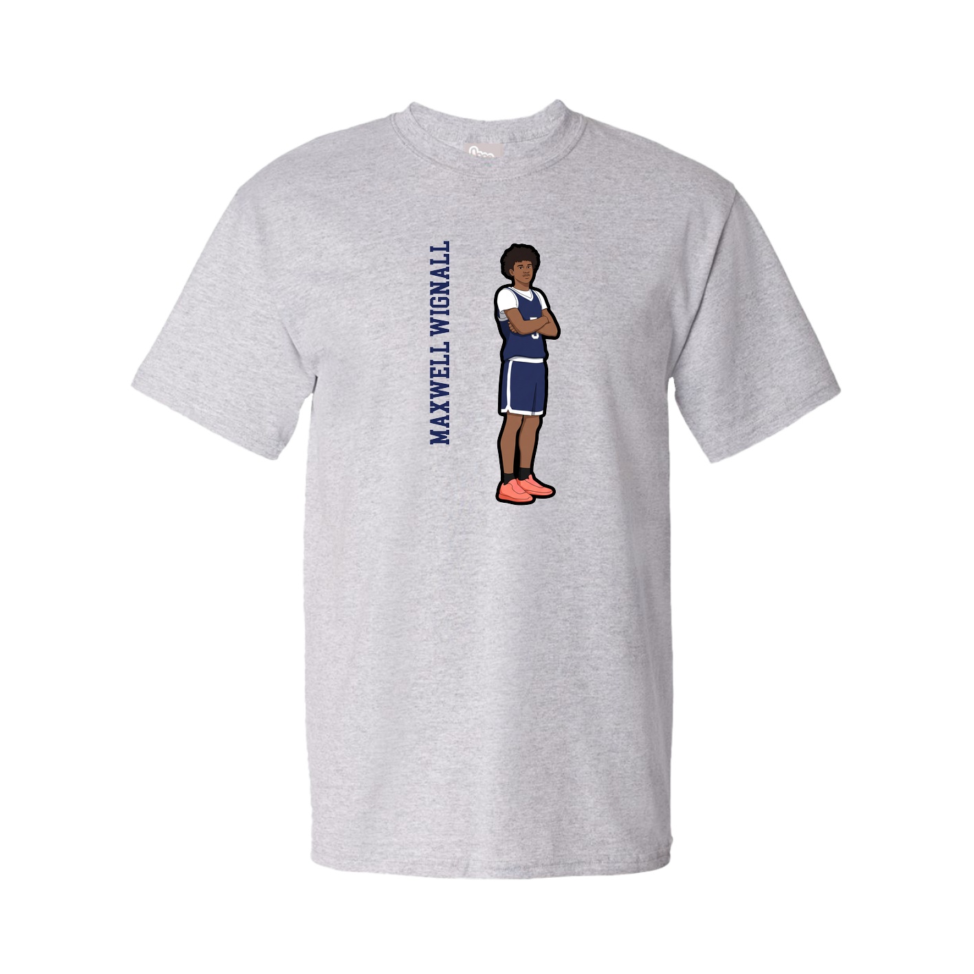 Youth Tee — Name Vertical in Grey