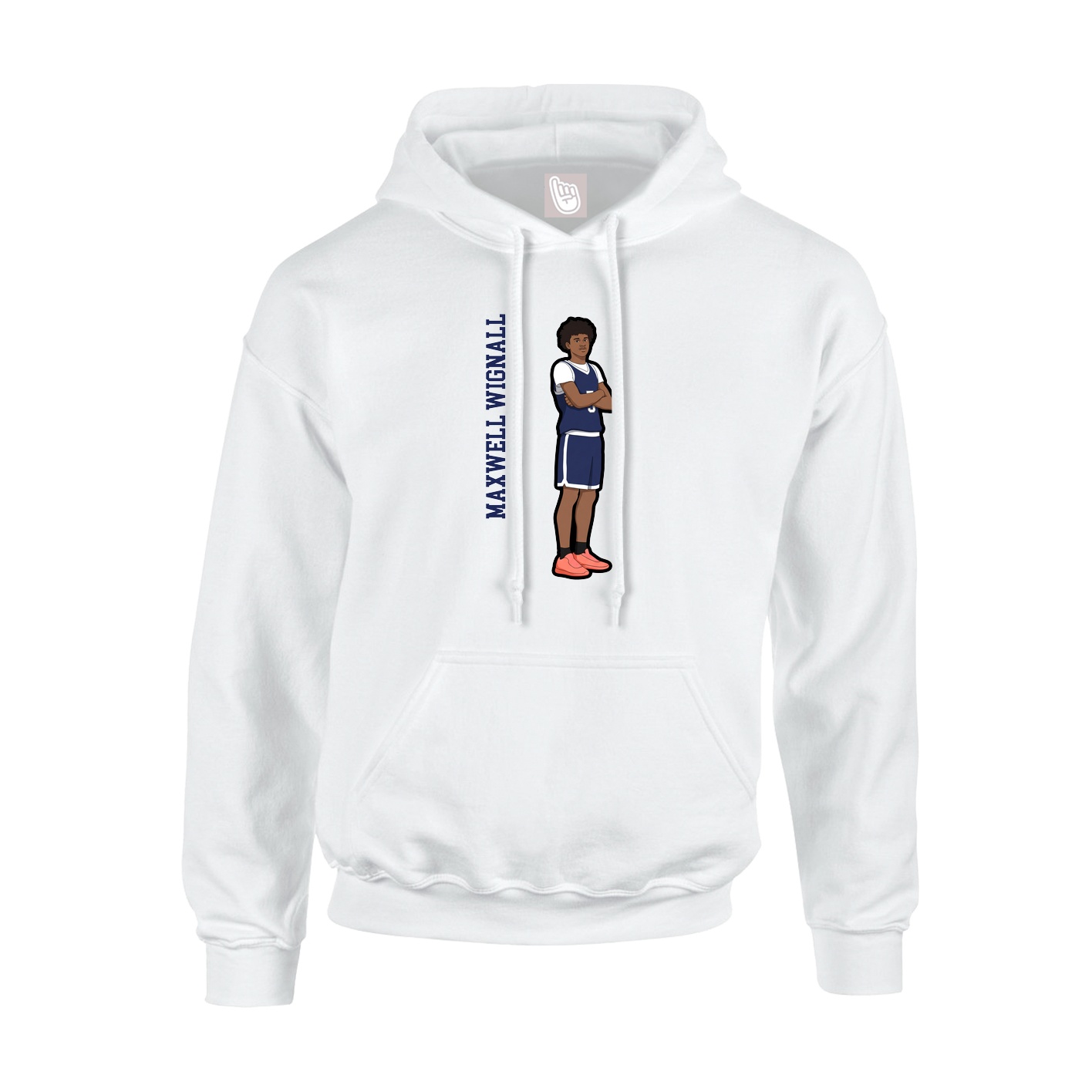 Hoodie — Name Vertical in White