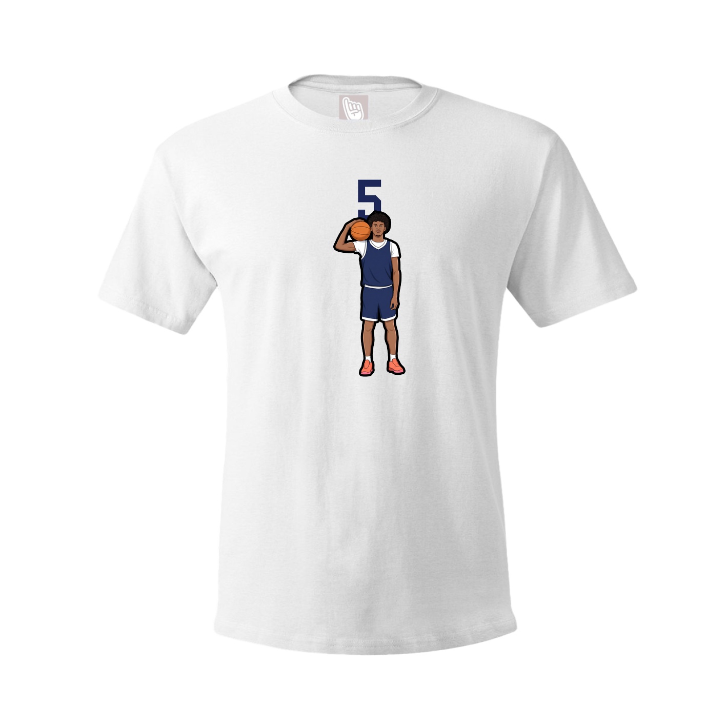 Youth Tee — Number Top in White