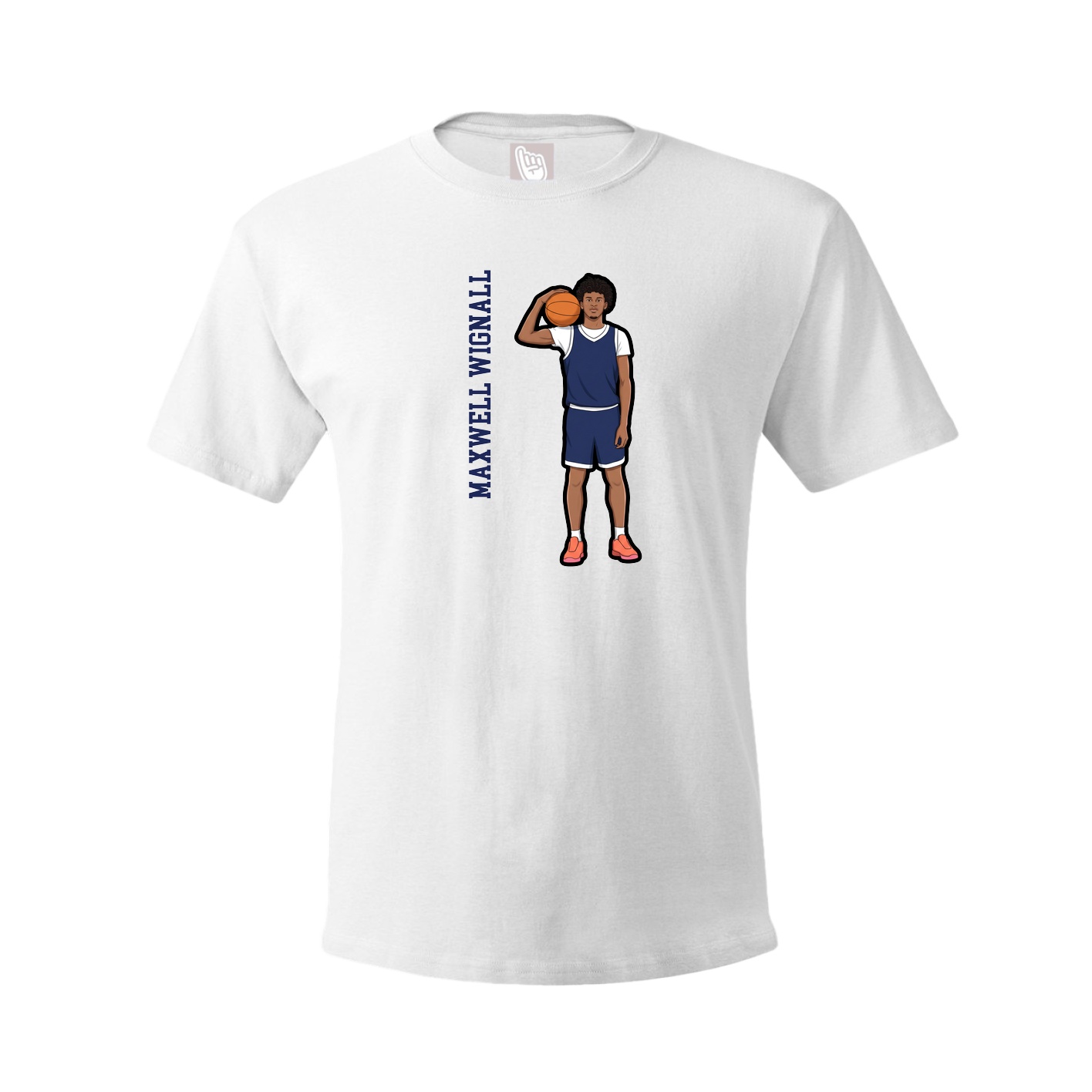 Tee — Name Vertical in White