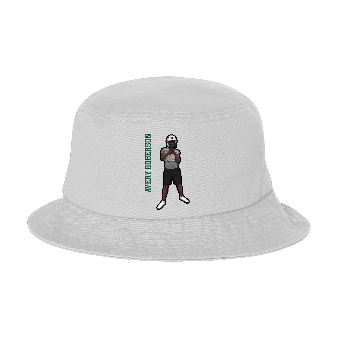 Bucket Cap — Name Vertical in White