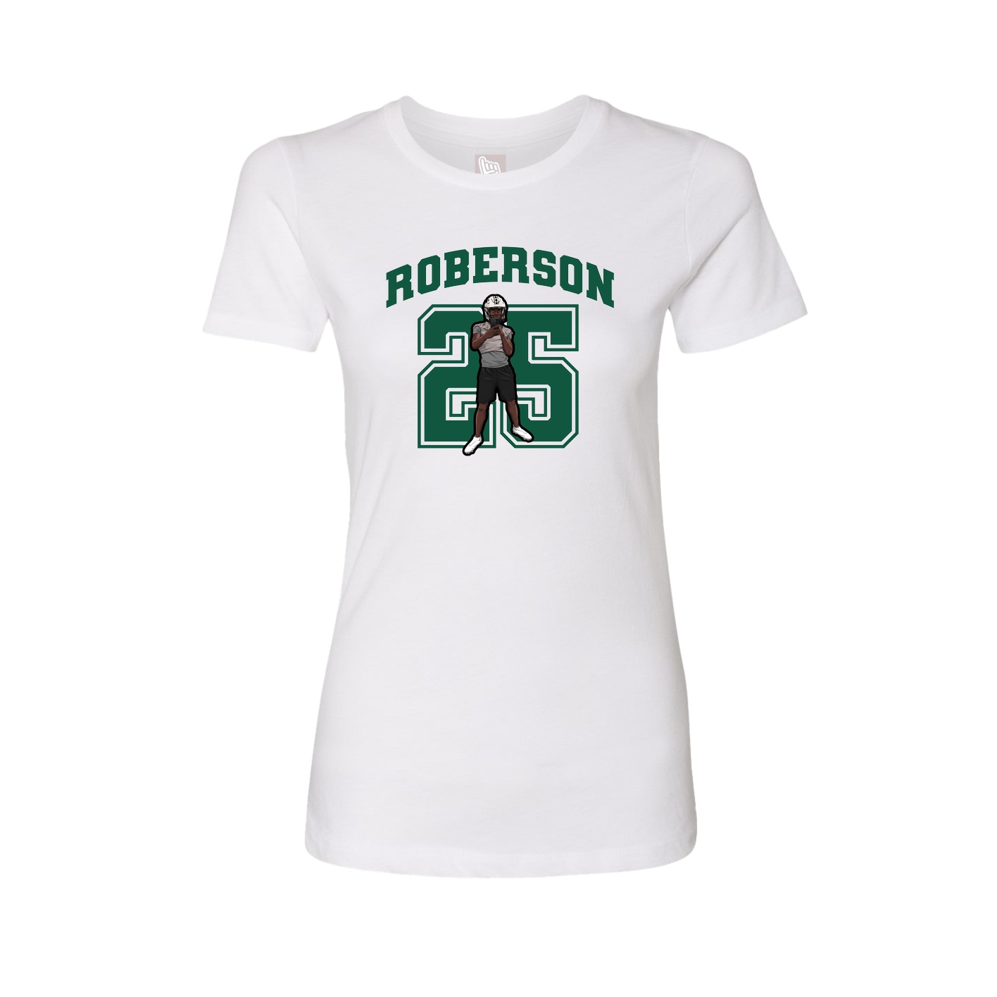 Fitted Women's Tee — Number in White
