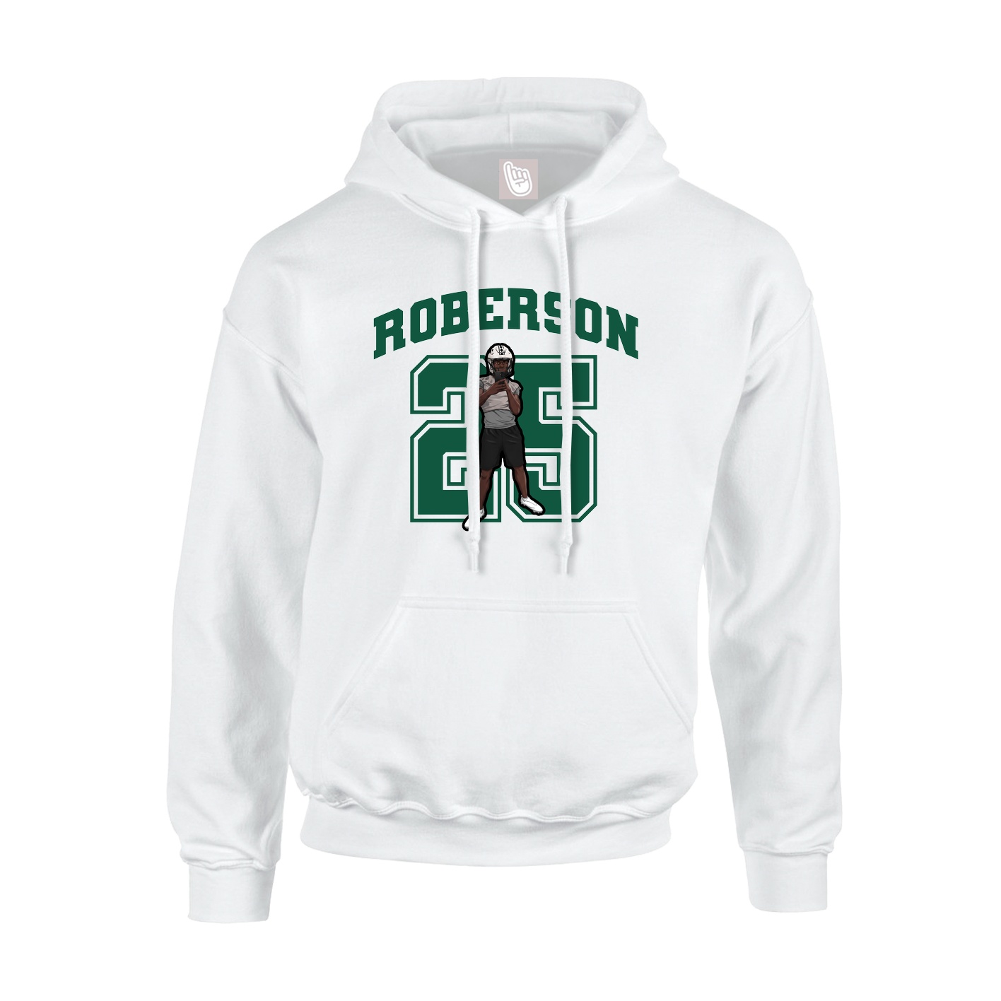 Youth Hoodie — Number in White