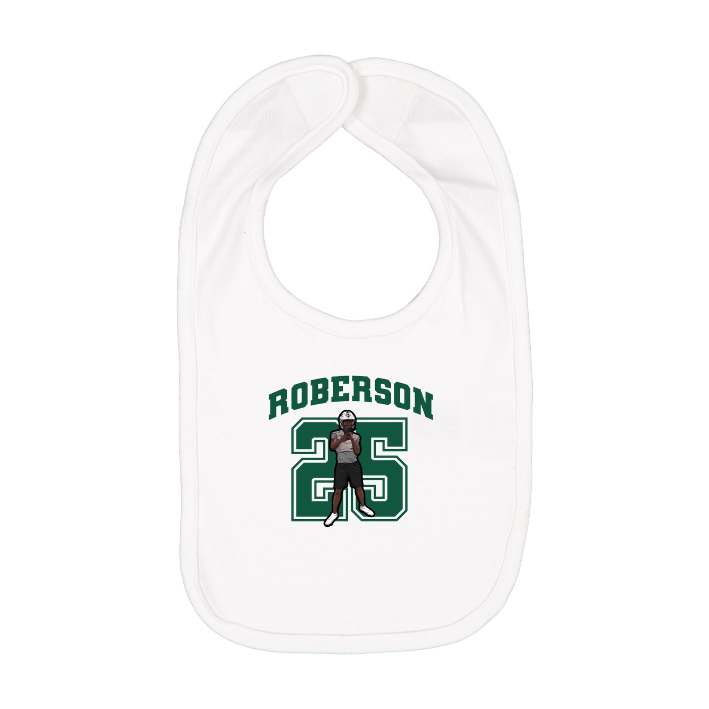 Infant Bib — Number in White