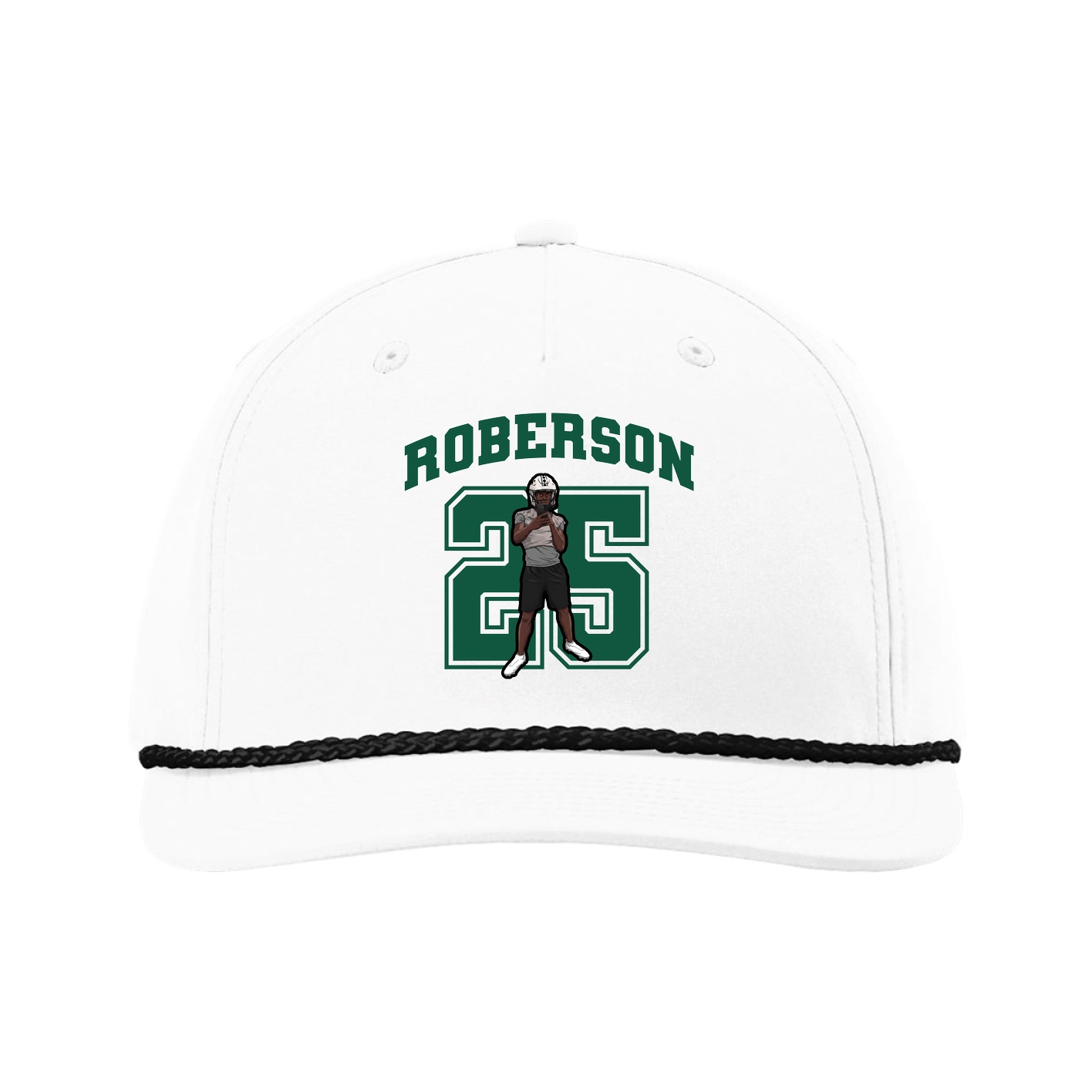 Five-Panel Classic Rope Cap — Number in White