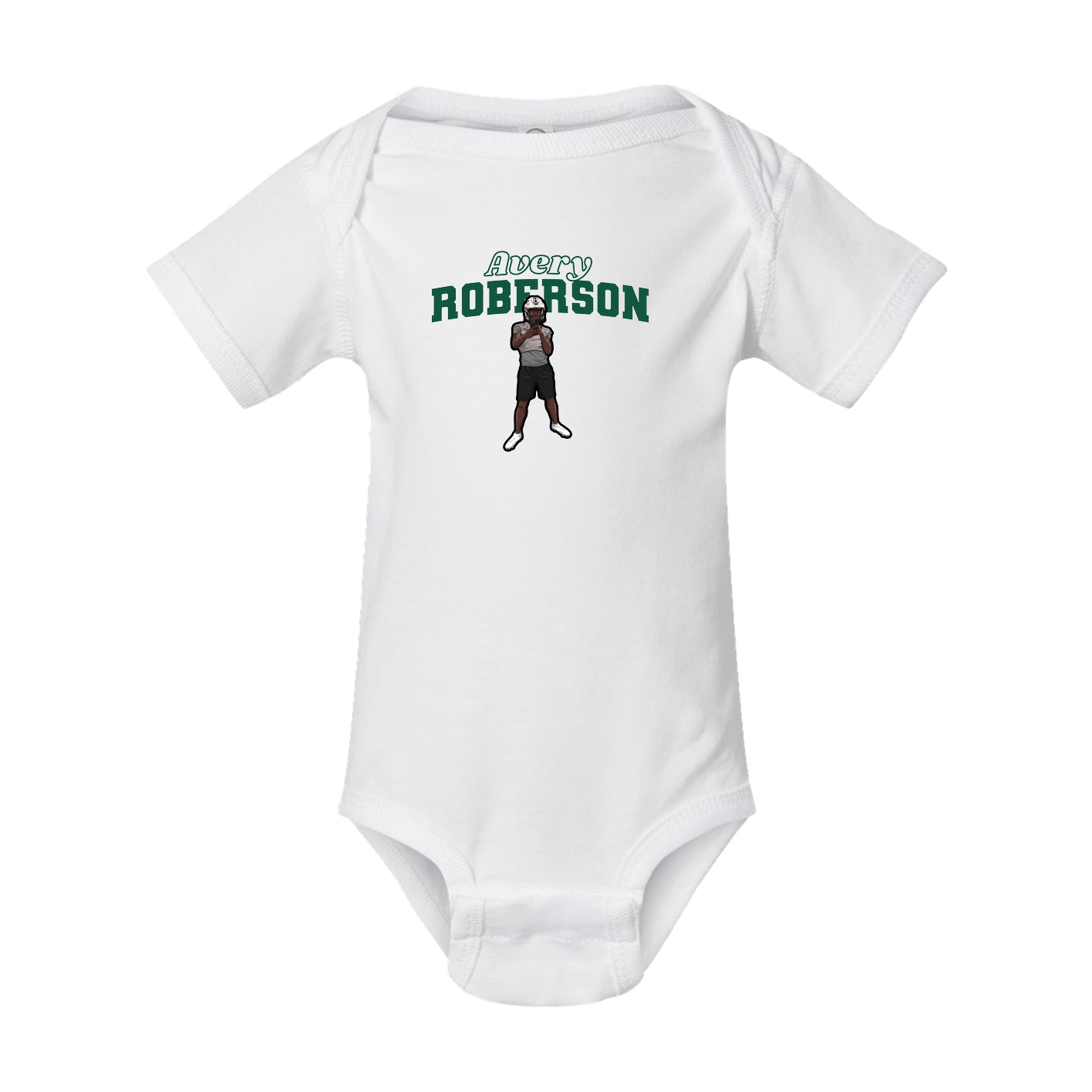 Baby Onesie — Name Arch in White
