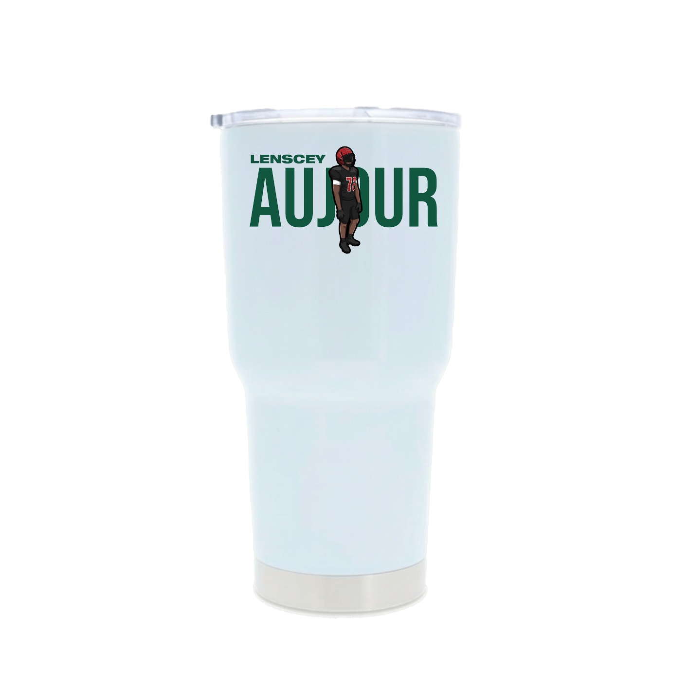 30oz Stainless Steel Tumbler — Player Name in White