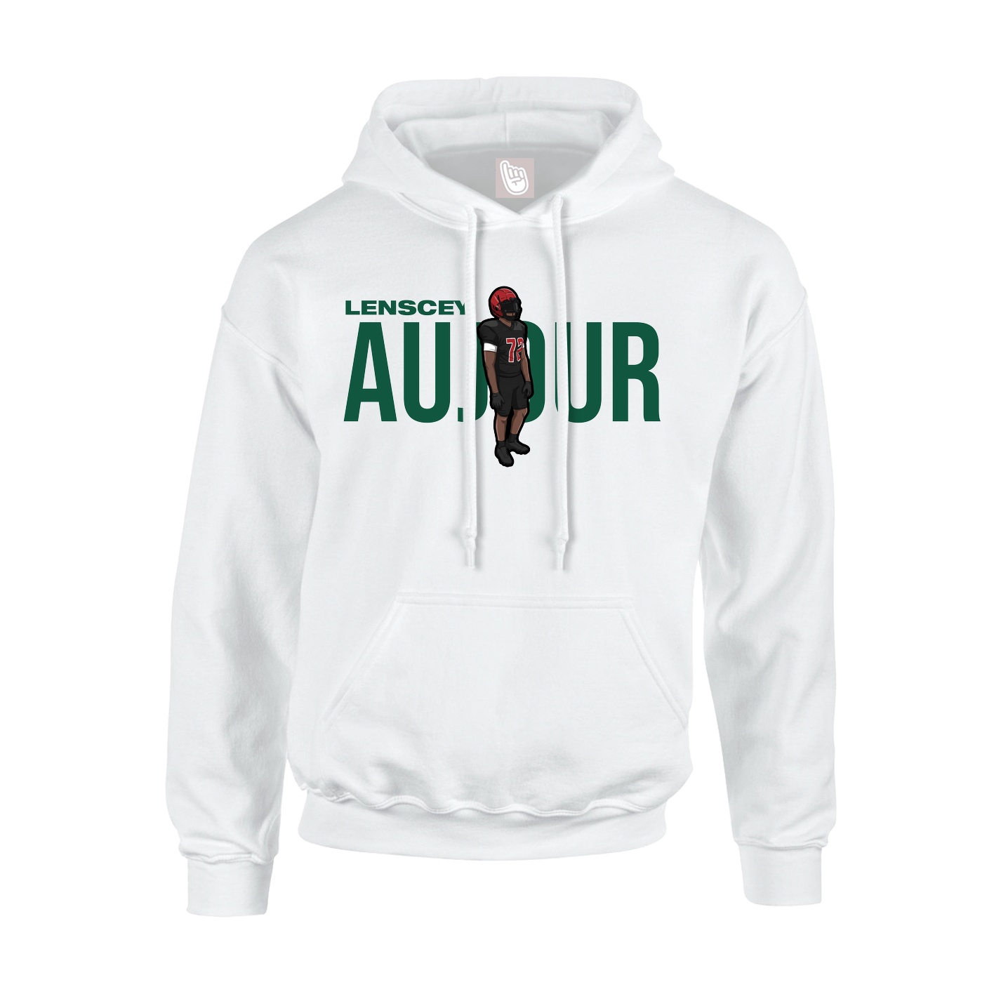 Youth Hoodie — Player Name in White