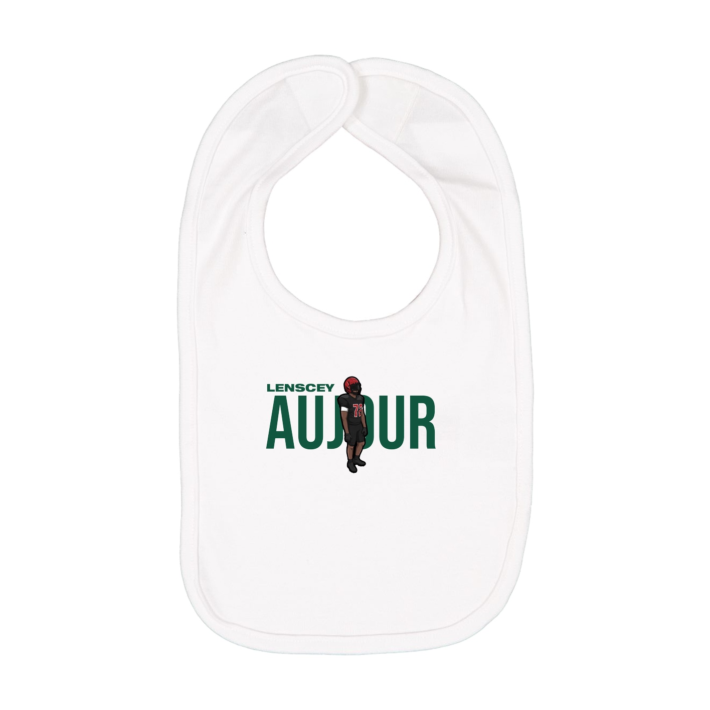 Infant Bib — Player Name in White