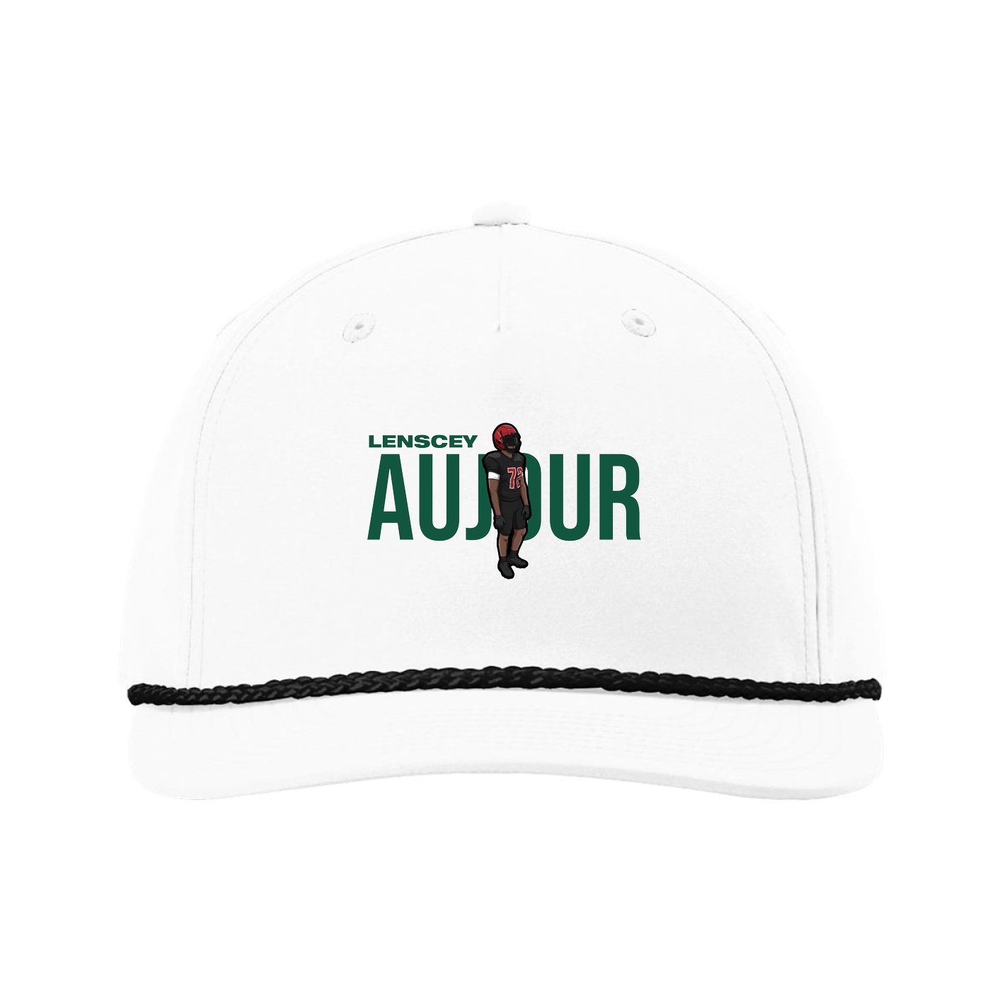 Five-Panel Classic Rope Cap — Player Name in White