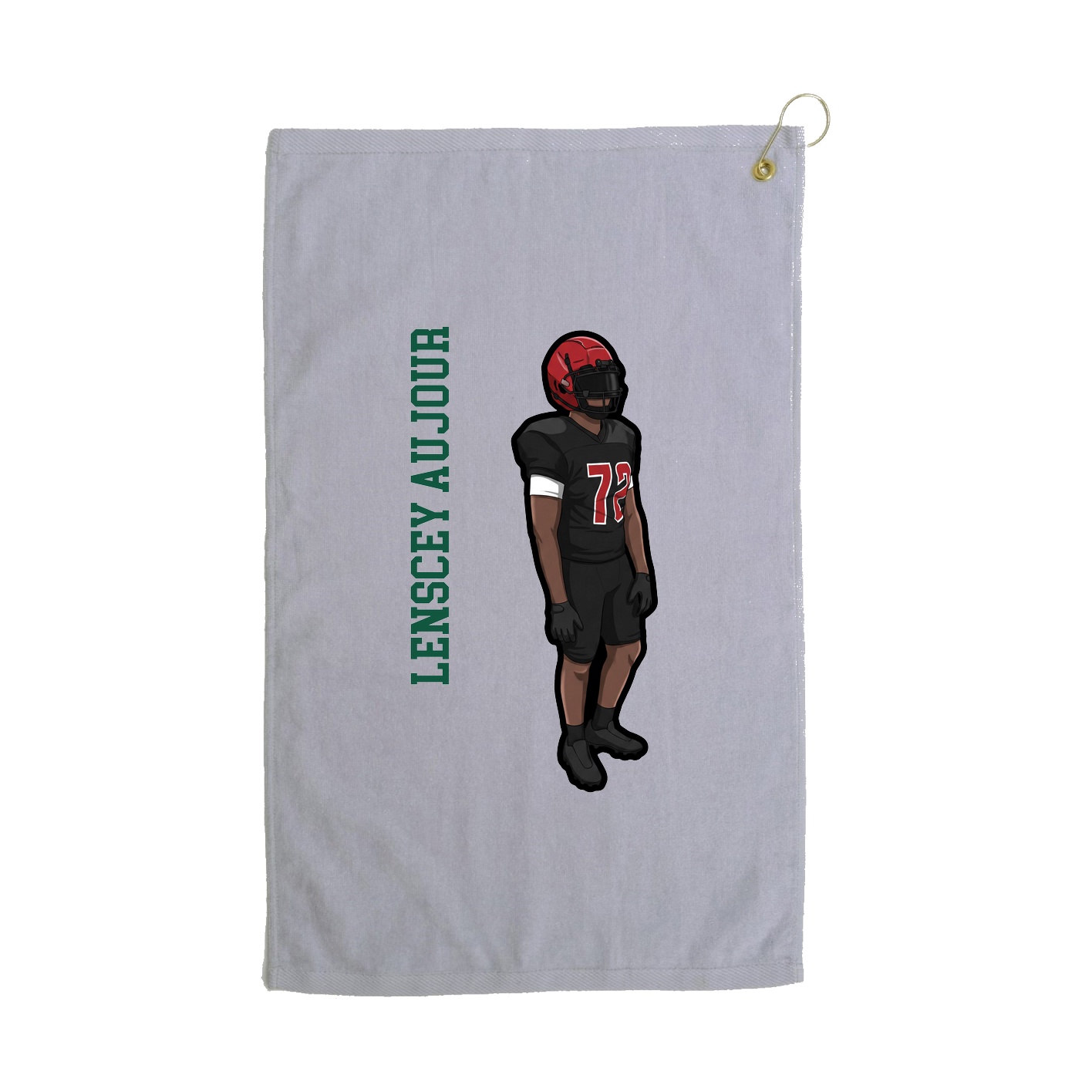 Golf Towel — Name Vertical in Grey