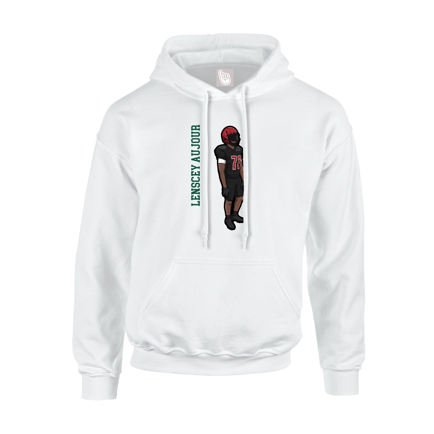 Hoodie — Name Vertical in White