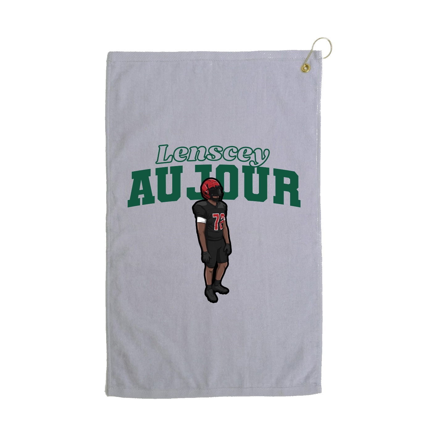 Golf Towel — Name Arch in Grey