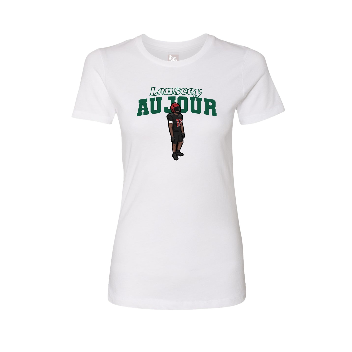 Fitted Women's Tee — Name Arch in White