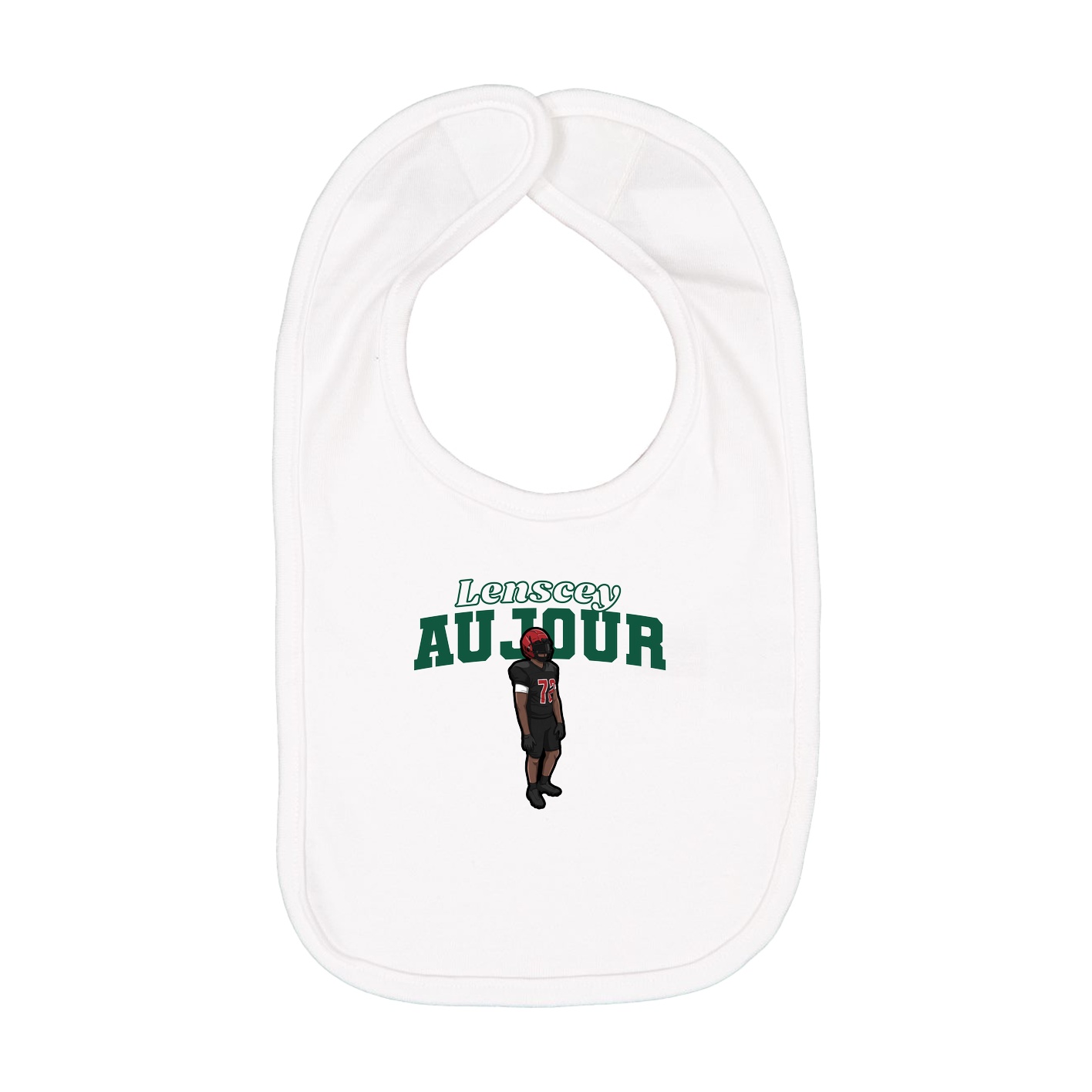 Infant Bib — Name Arch in White