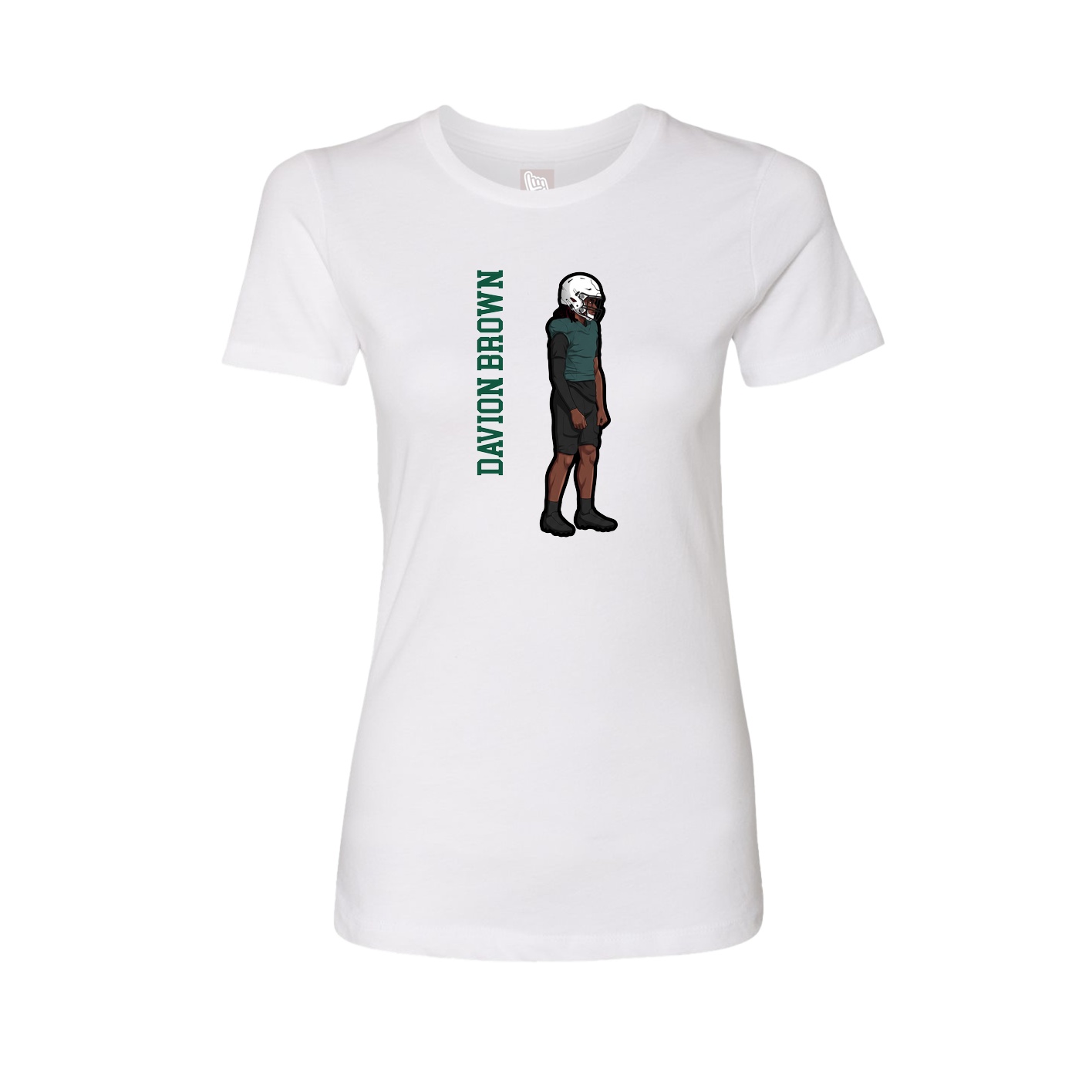 Fitted Women's Tee — Name Vertical in White