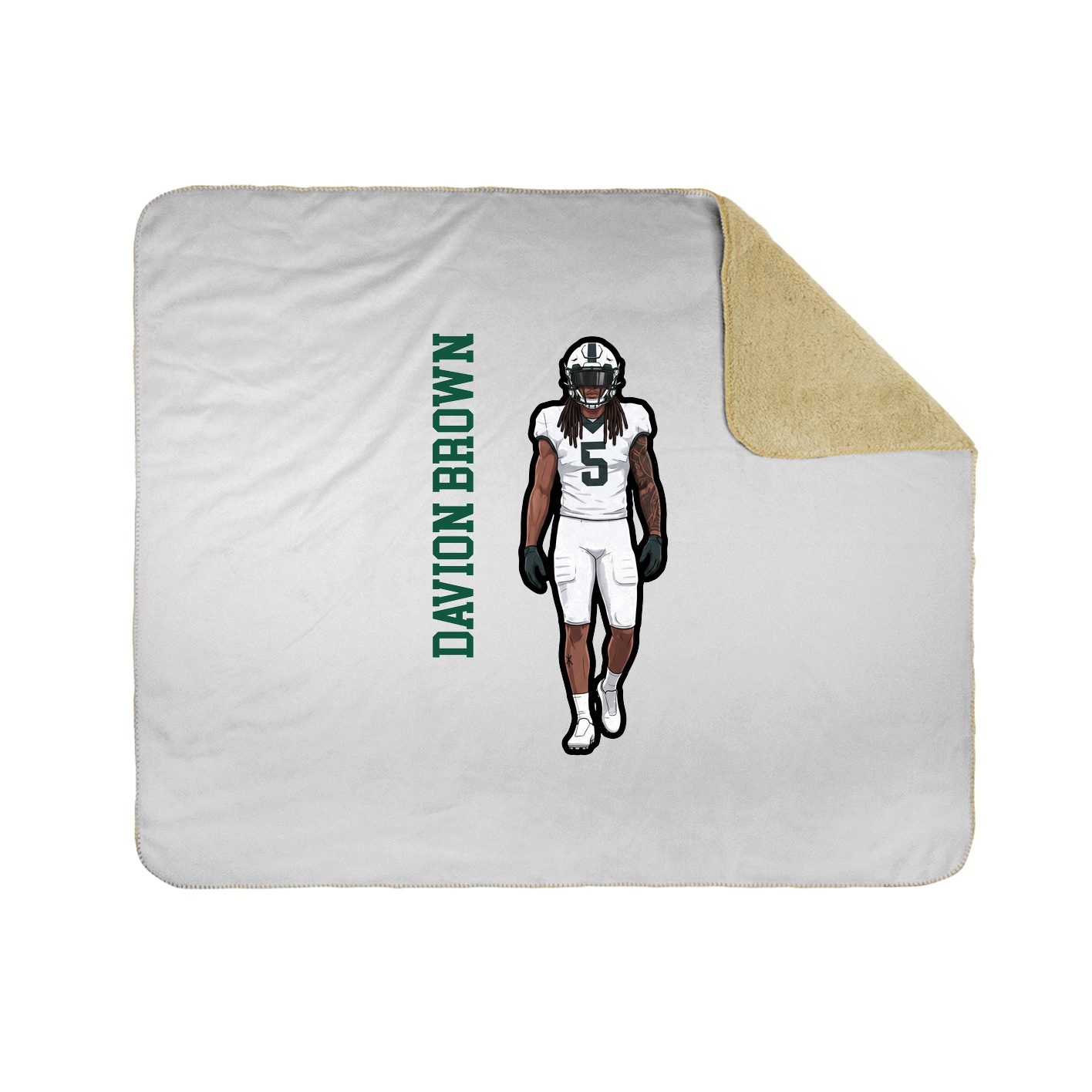 Throw Blanket — Name Vertical in White