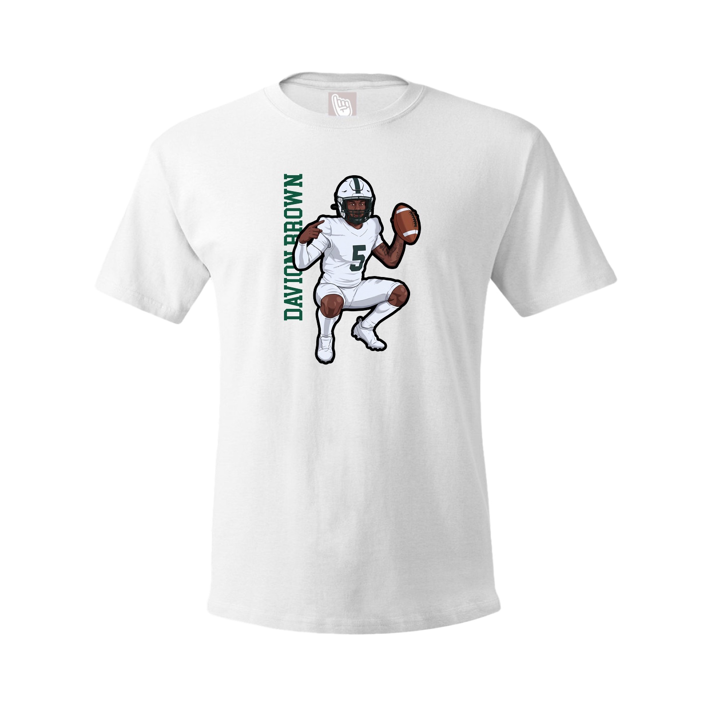 Tee — Name Vertical in White