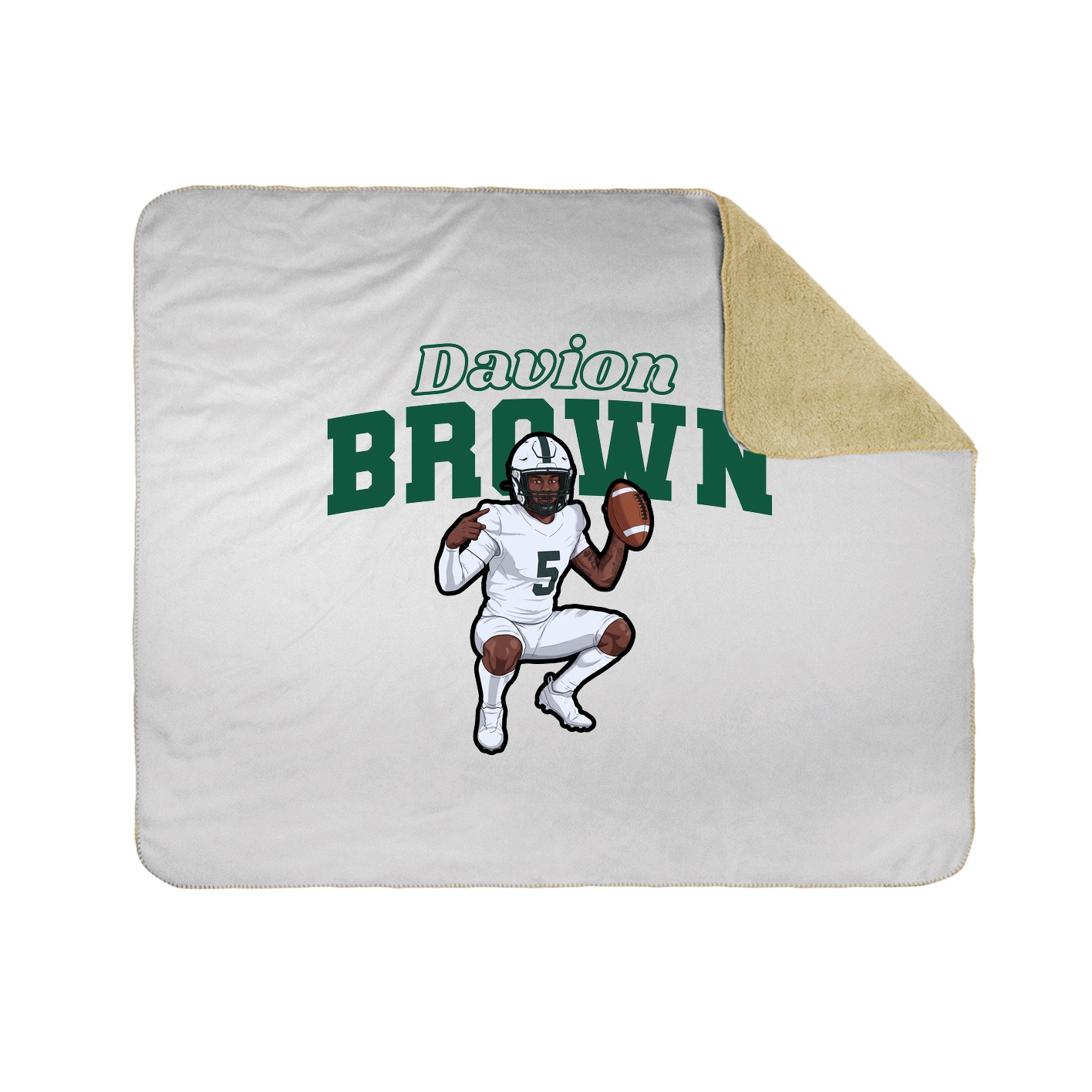 Throw Blanket — Name Arch in White