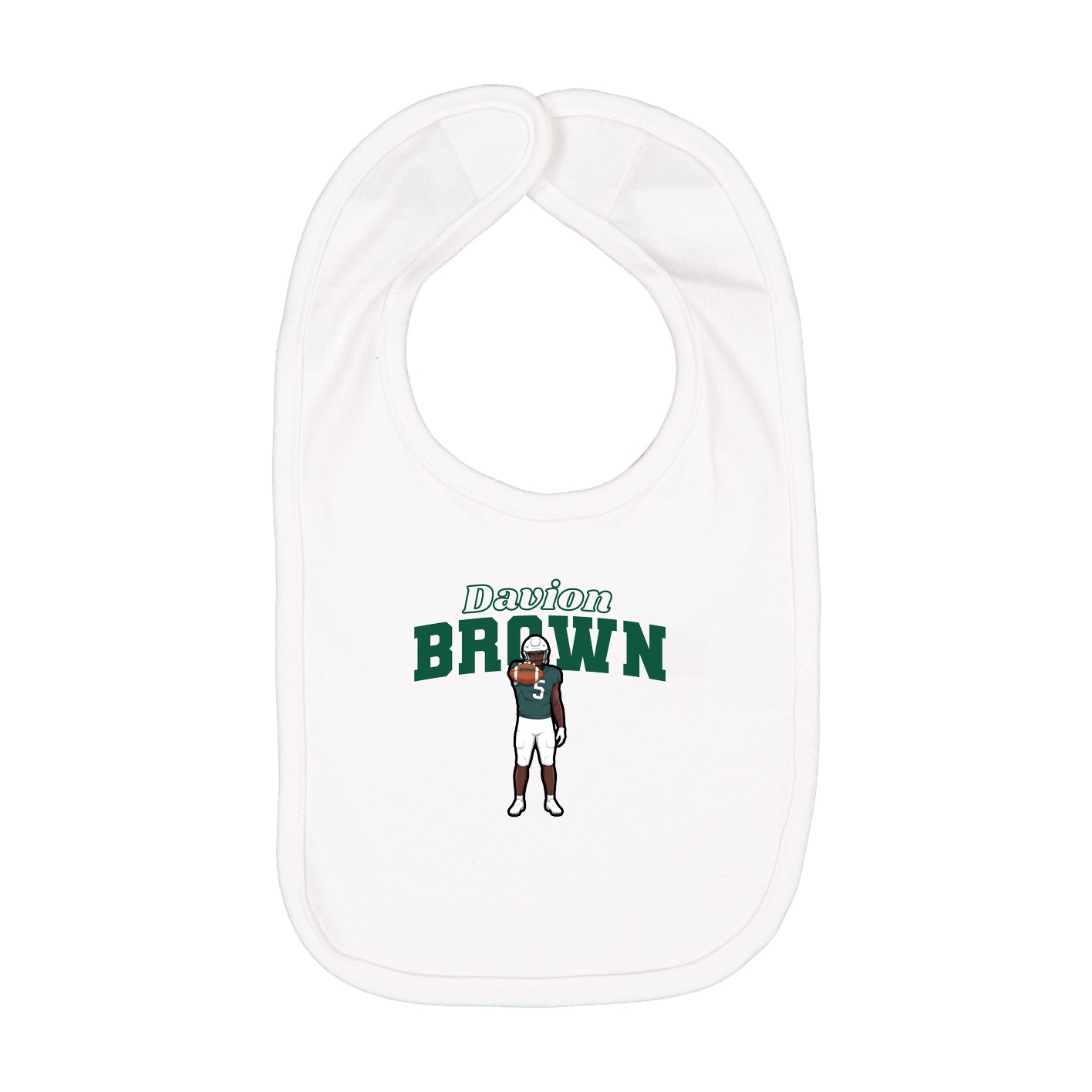 Infant Bib — Name Arch in White