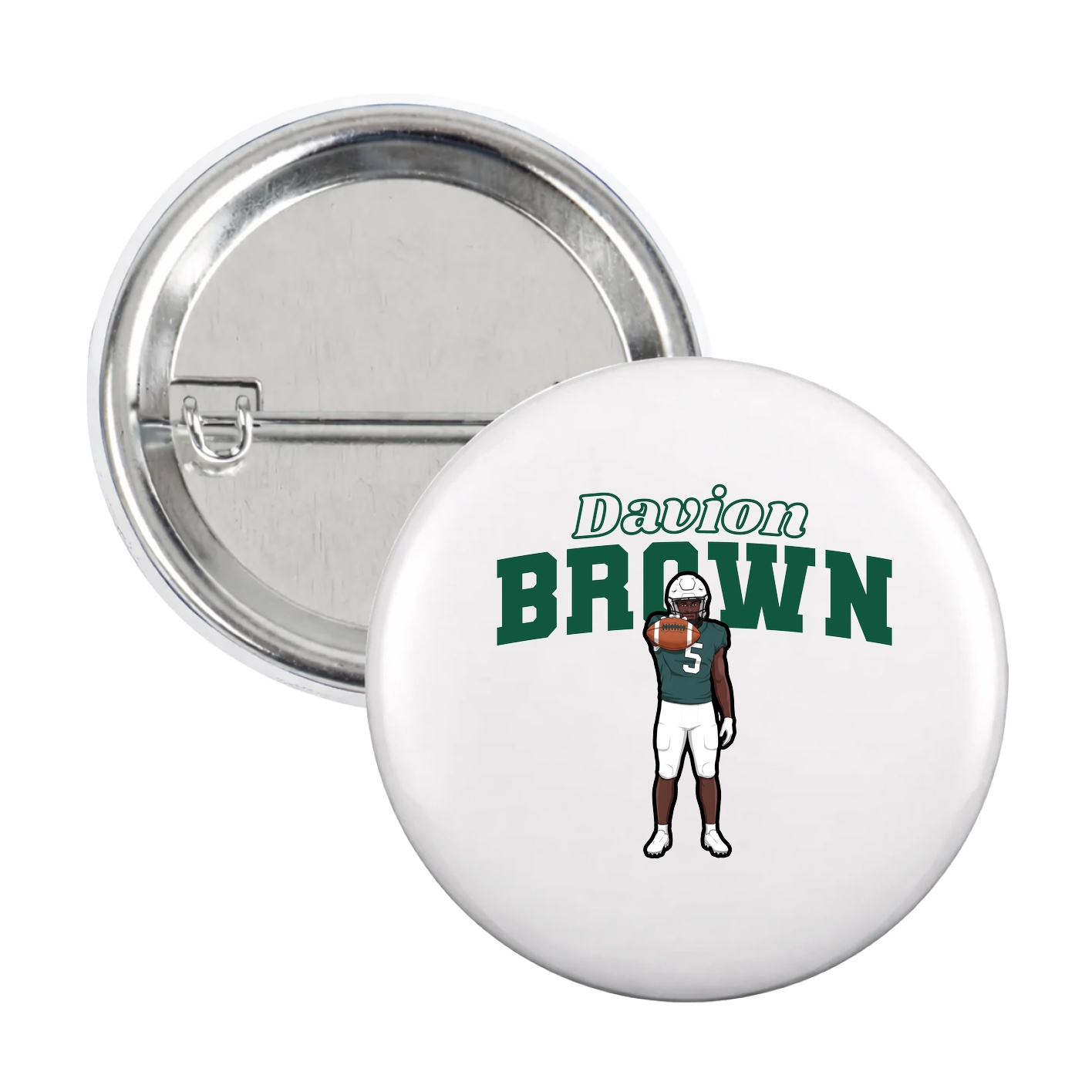 Game Day Button — Name Arch in White
