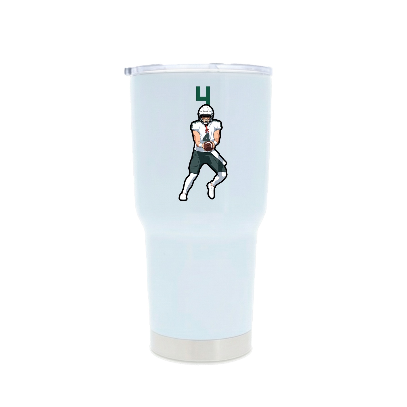 30oz Stainless Steel Tumbler — Number Top in White