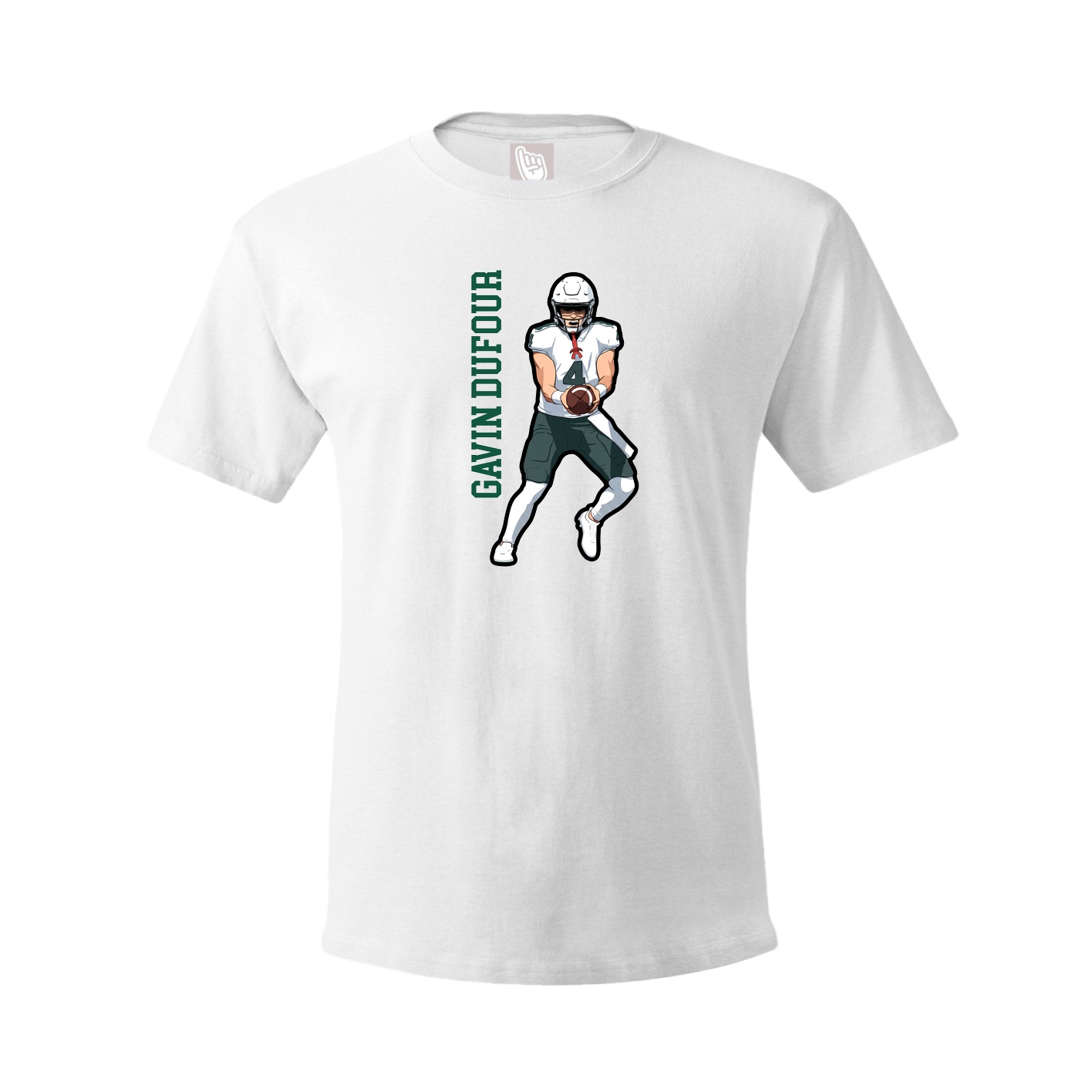 Tee — Name Vertical in White