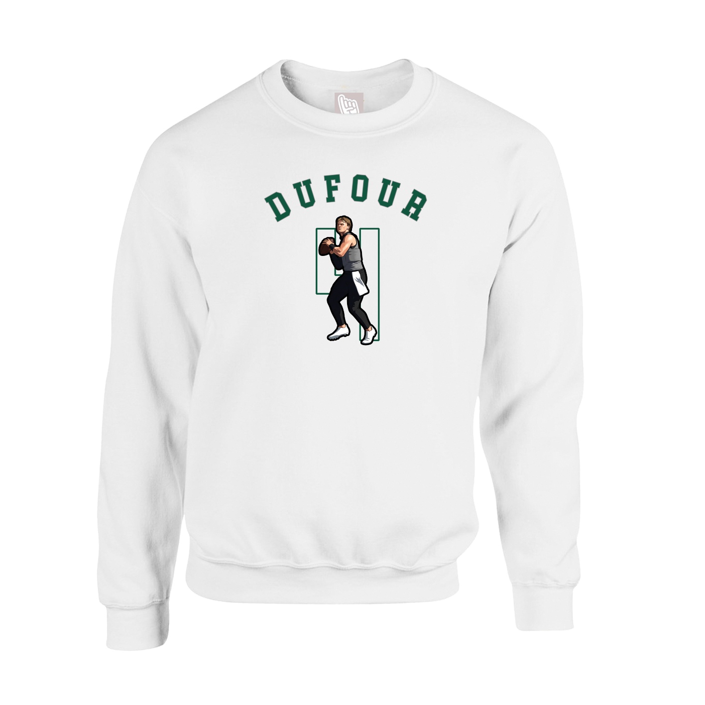 Fleece Crew — Shirsey Arch in White