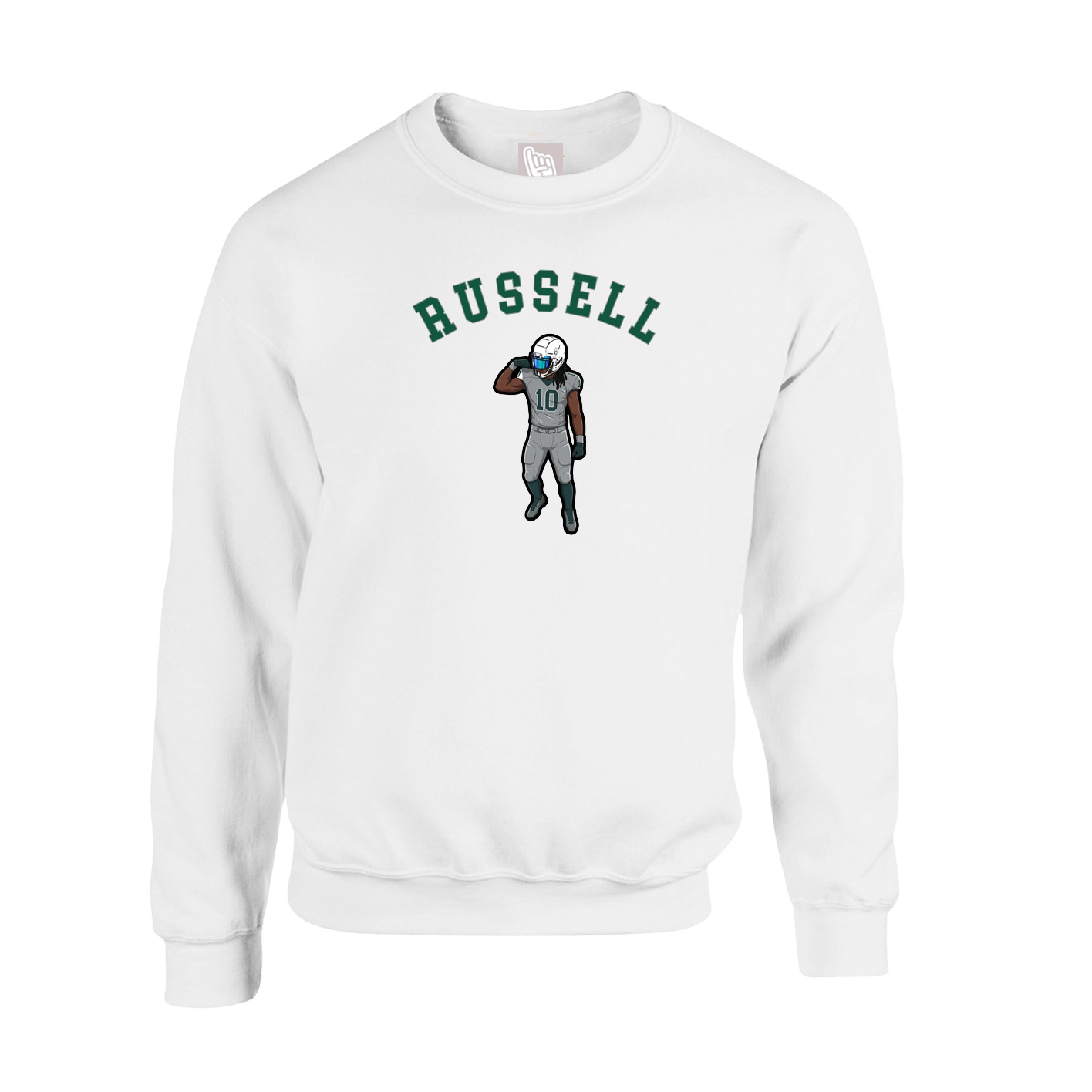 Fleece Crew — Shirsey Arch in White