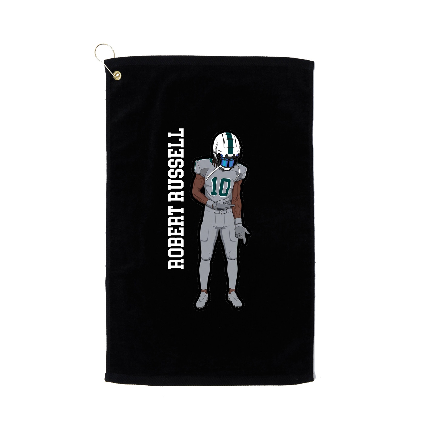Golf Towel — Name Vertical in Black
