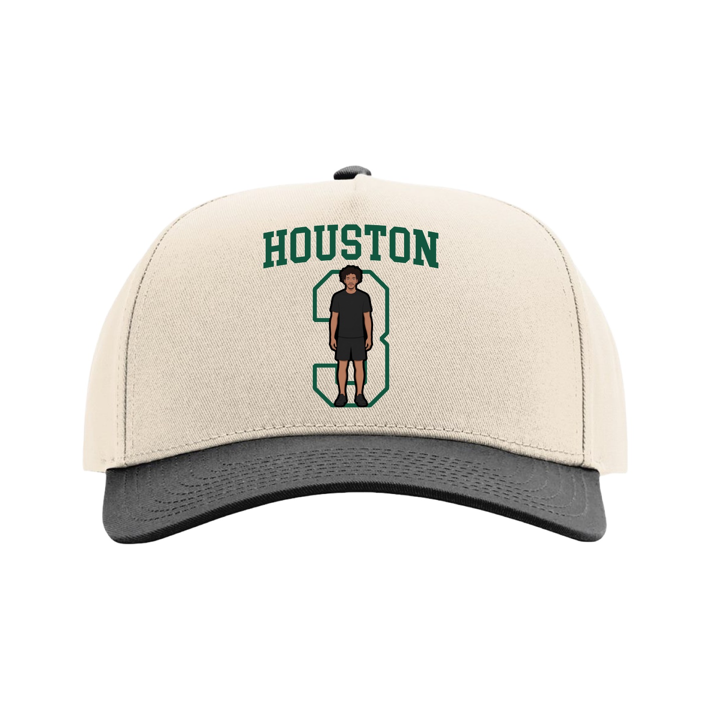 Full Fabric Five-Panel Champ Cap — Shirsey in Cream/Black