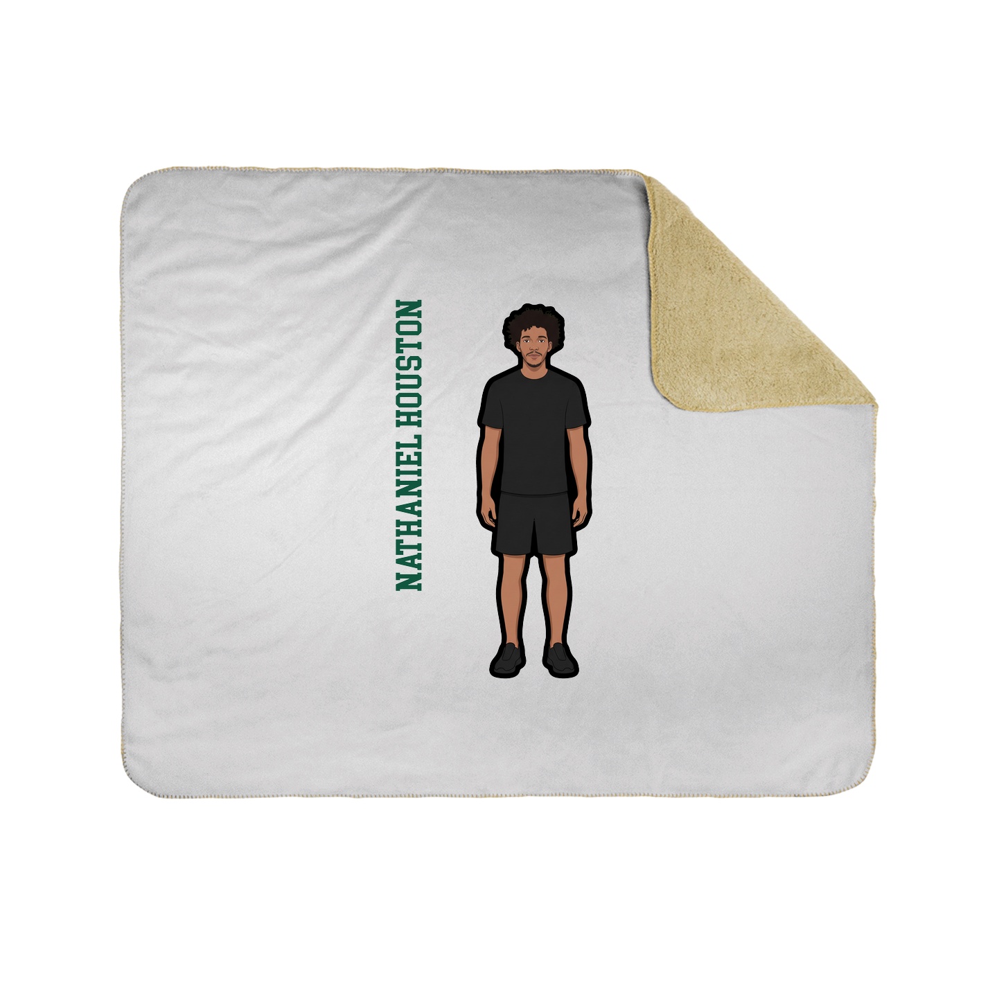 Throw Blanket — Name Vertical in White