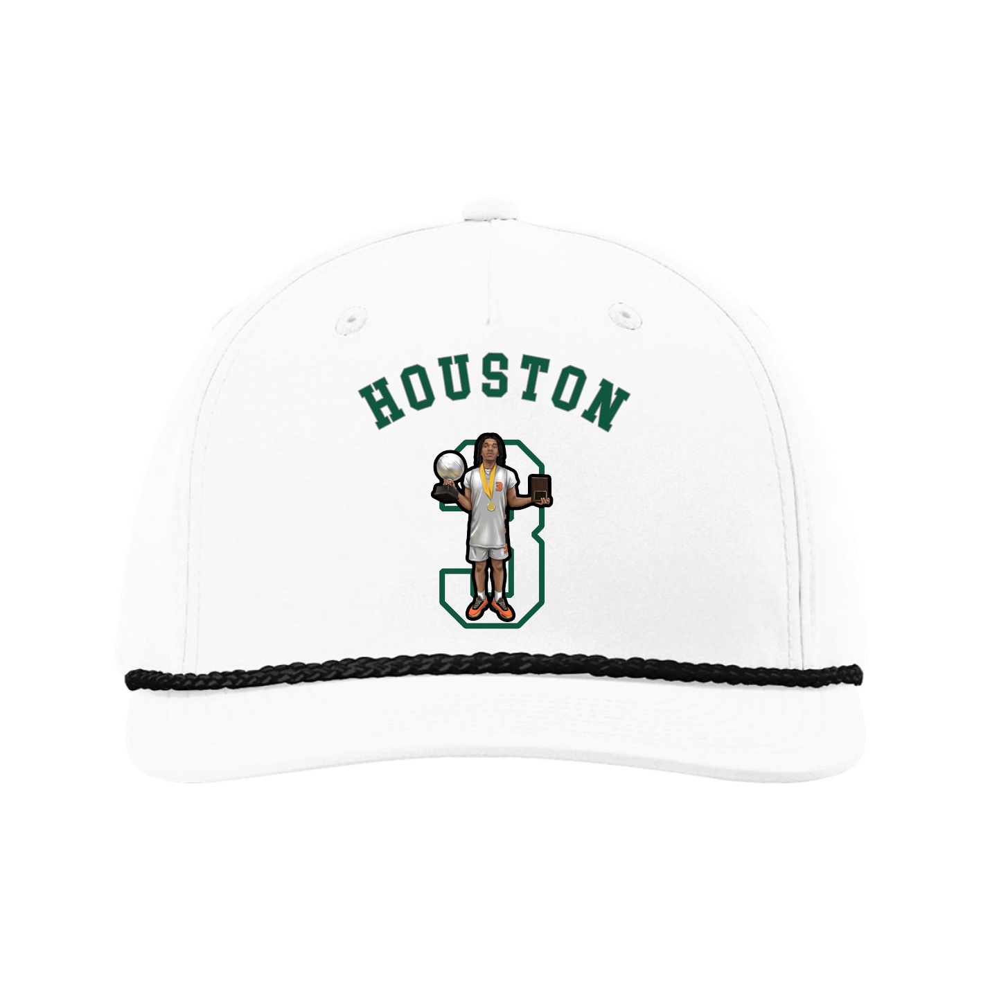 Five-Panel Classic Rope Cap — Shirsey Arch in White