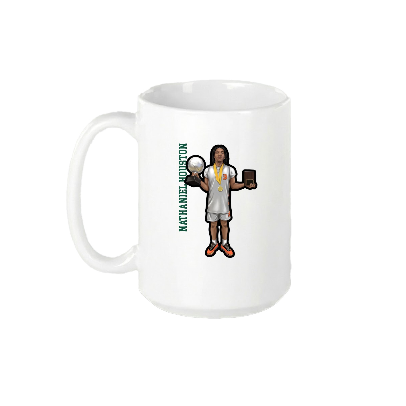 15oz Coffee Mug — Name Vertical in White