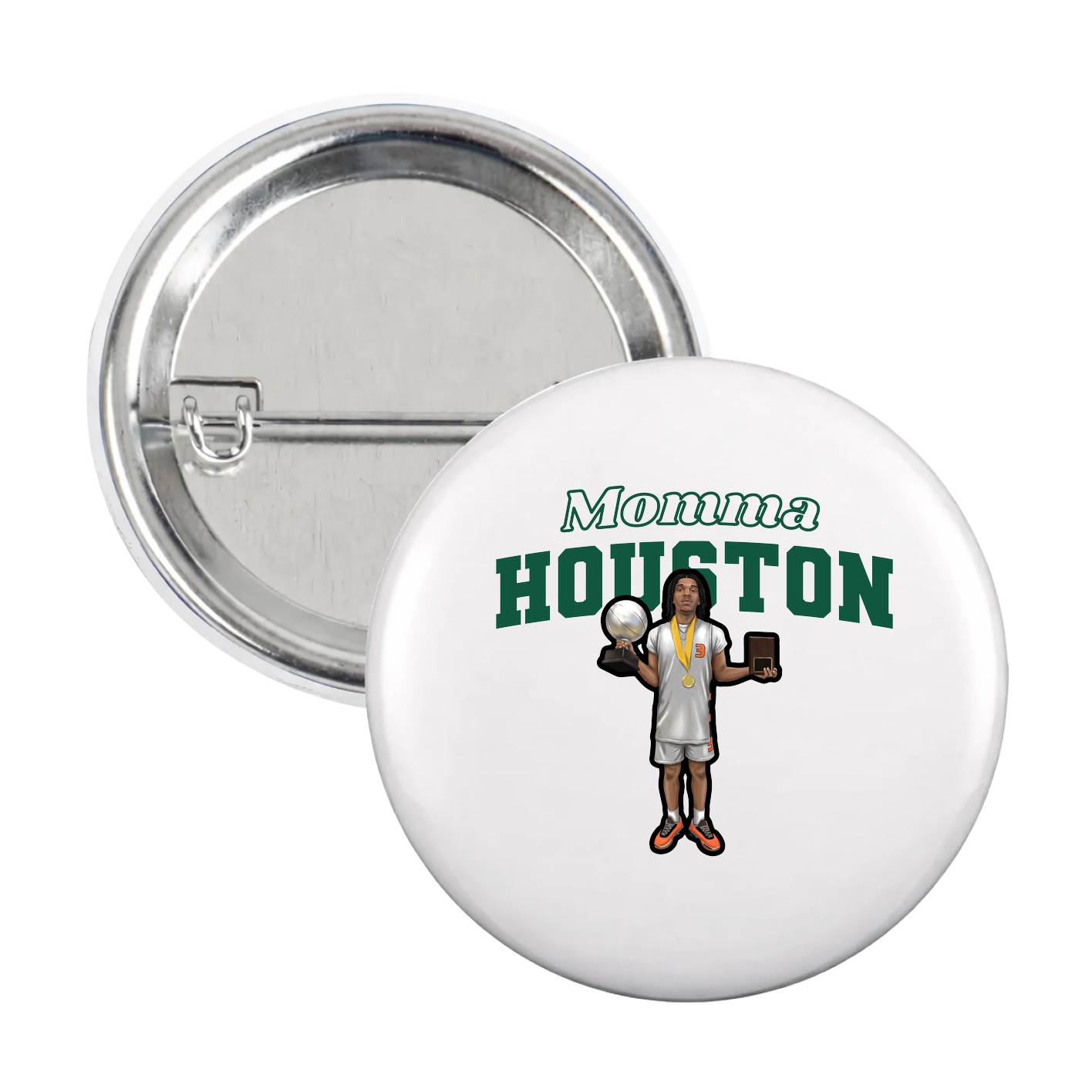 Game Day Button — Mothers Day Block in White