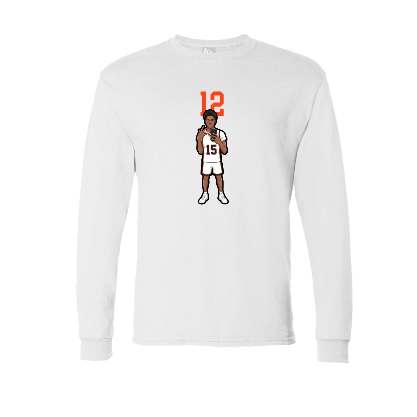Long Sleeve Tee — Number Top in White