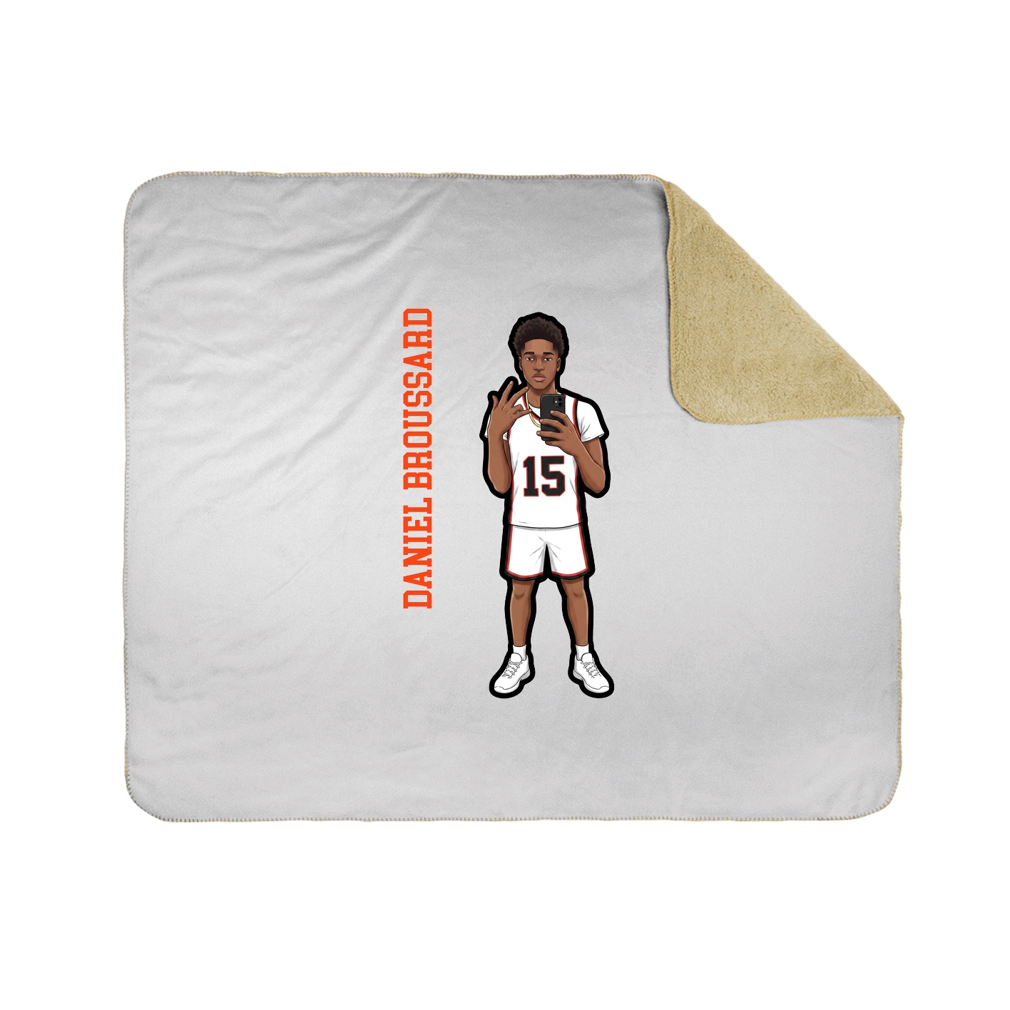 Throw Blanket — Name Vertical in White