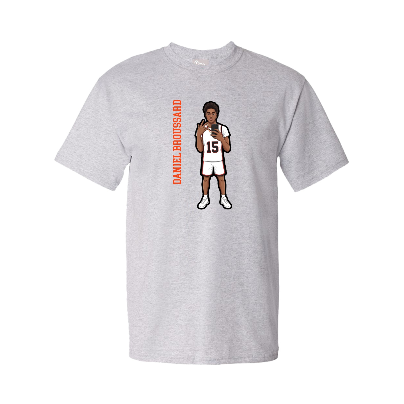 Tee — Name Vertical in Grey