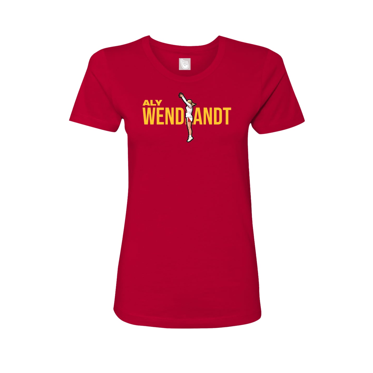 Fitted Women's Tee — Player Name in Red