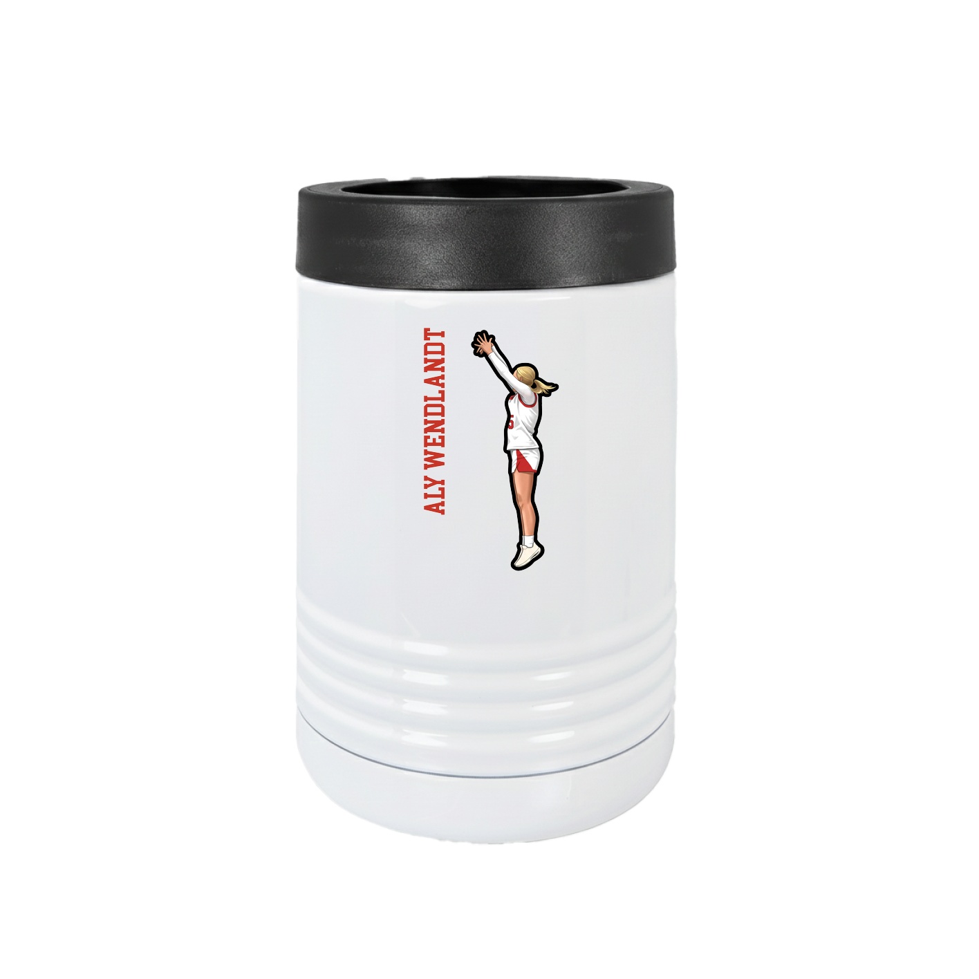 Beverage Holder — Name Vertical in White