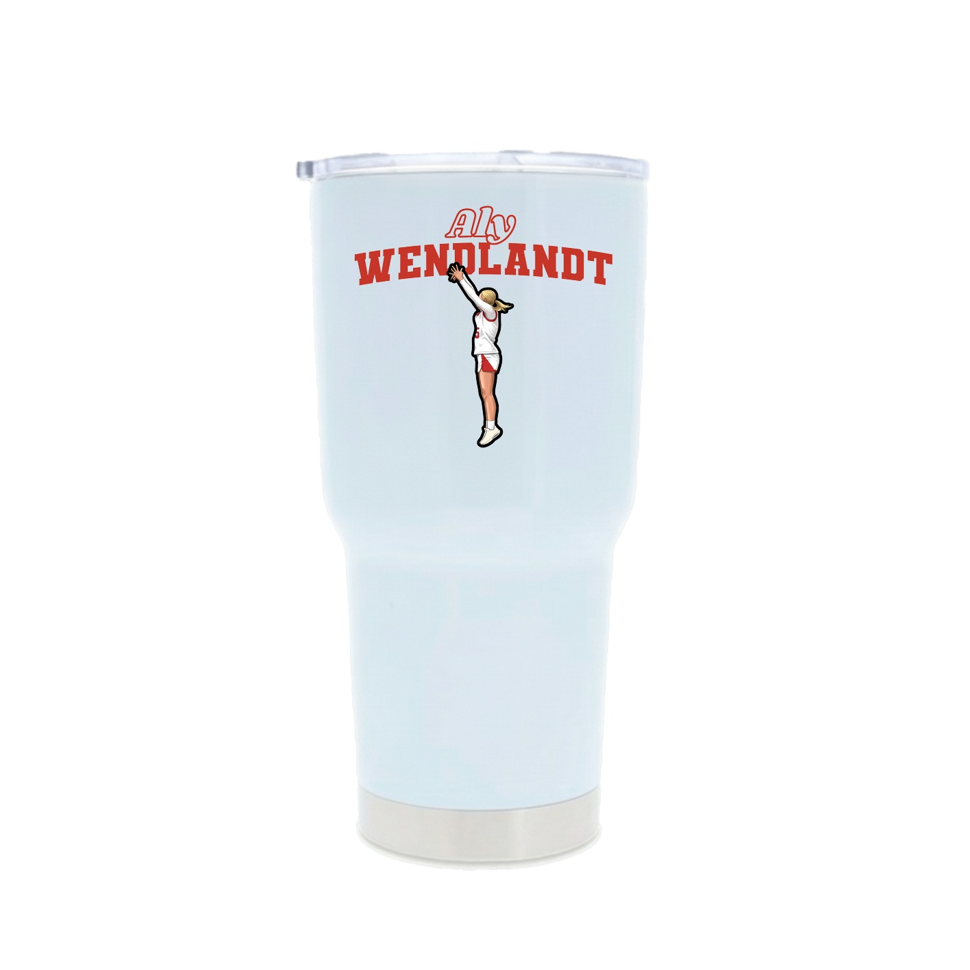 30oz Stainless Steel Tumbler — Name Arch in White