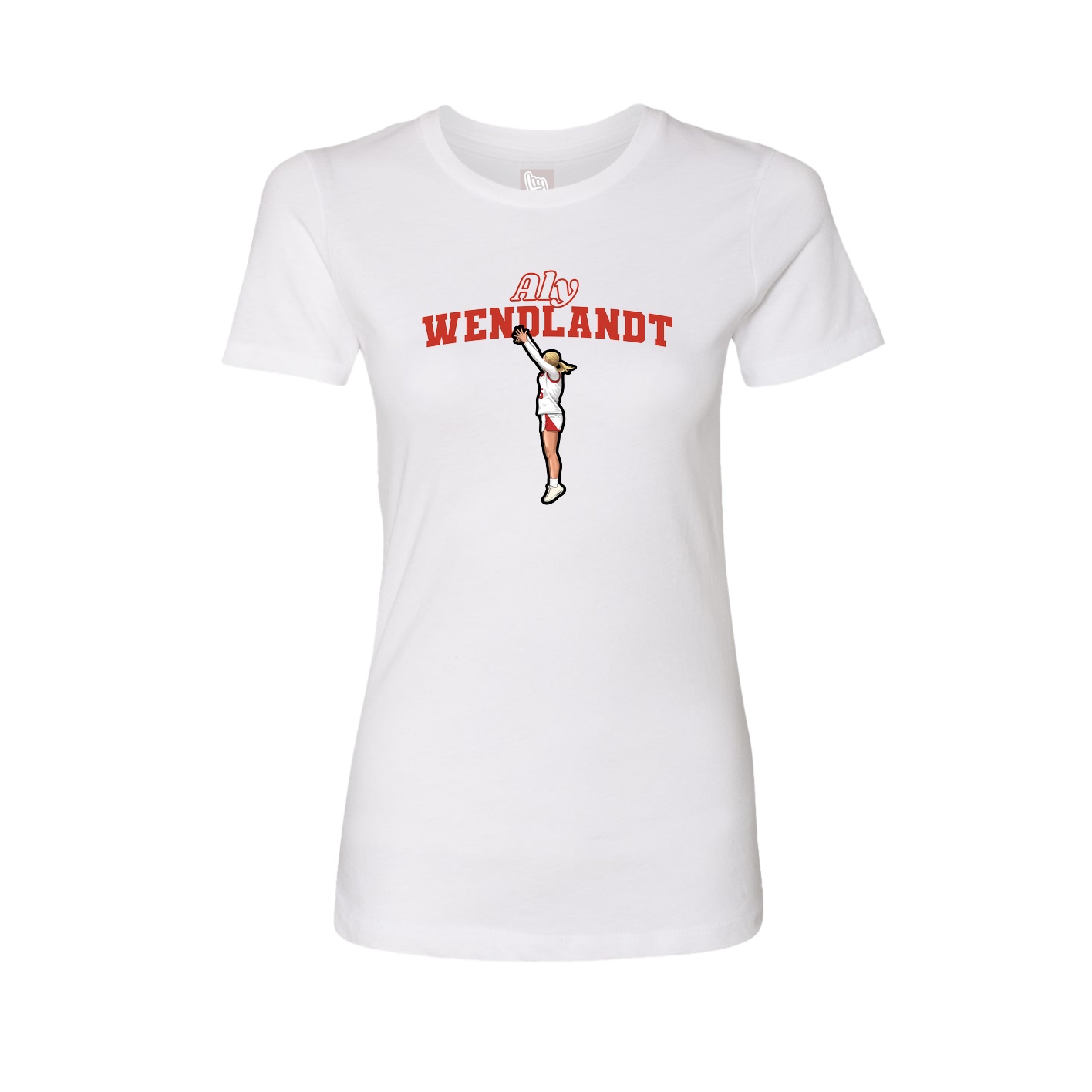 Fitted Women's Tee — Name Arch in White
